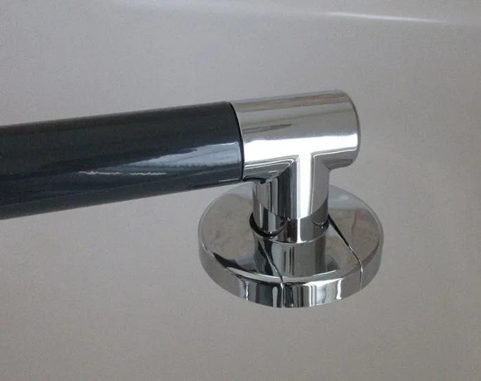 Stylish Colored Grab Bars with Stainless Steel Accents