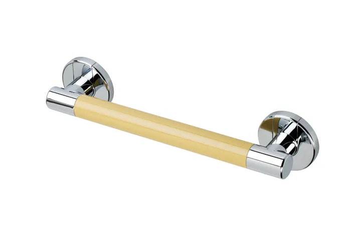 Stylish Colored Grab Bars with Stainless Steel Accents