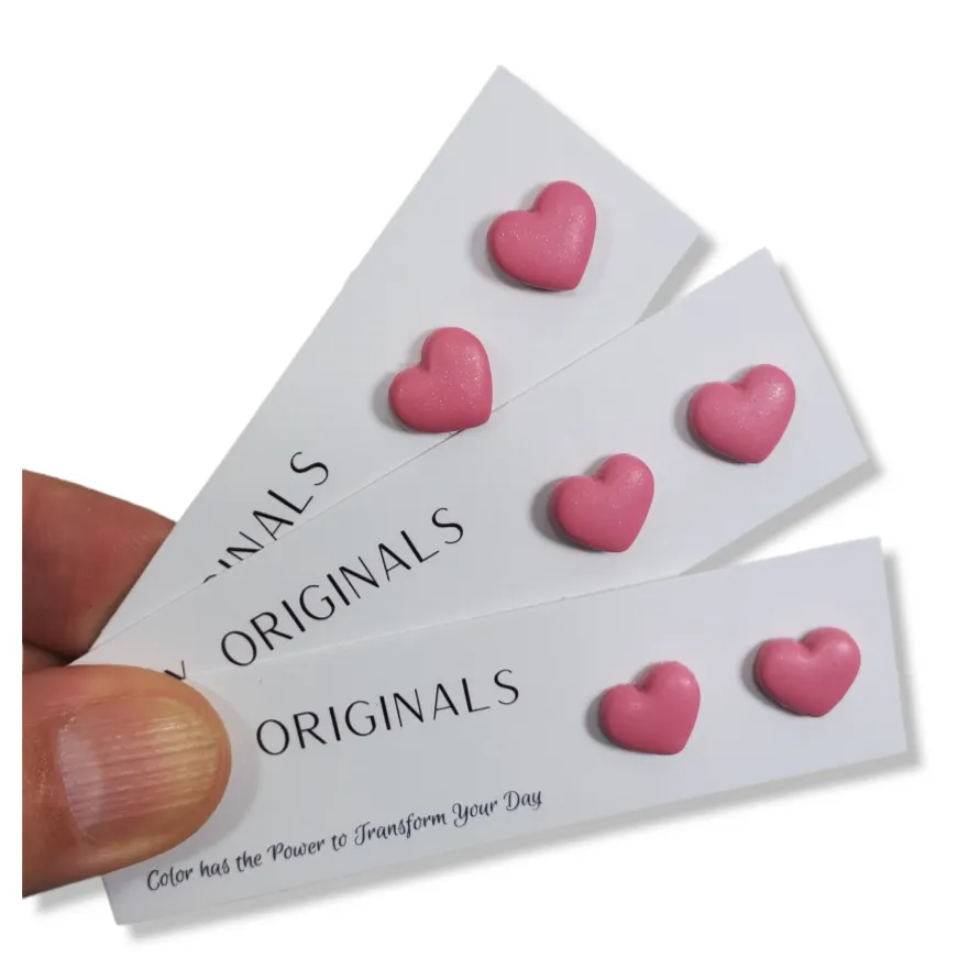Stylish Pink Heart Stud Earrings - Perfect for Any Occasion