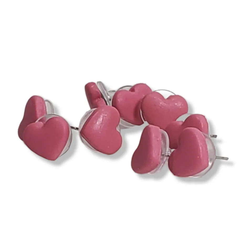 Stylish Pink Heart Stud Earrings - Perfect for Any Occasion