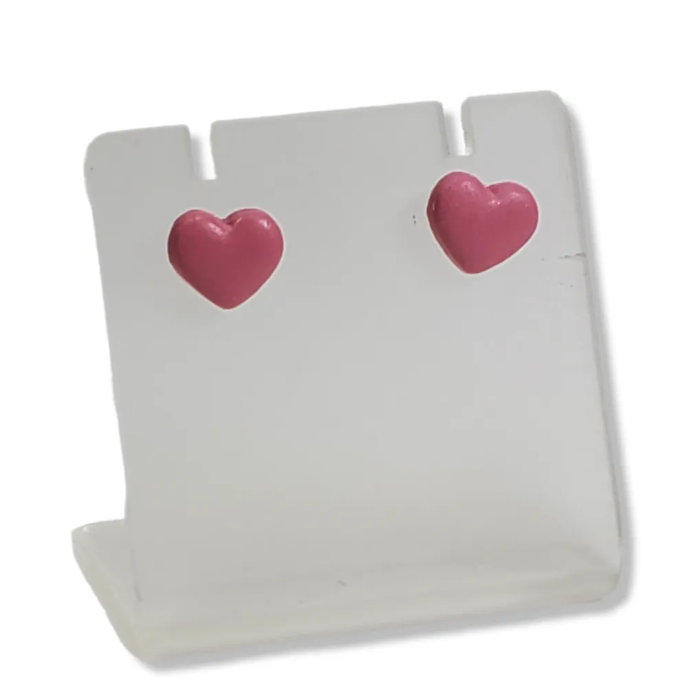 Stylish Pink Heart Stud Earrings - Perfect for Any Occasion