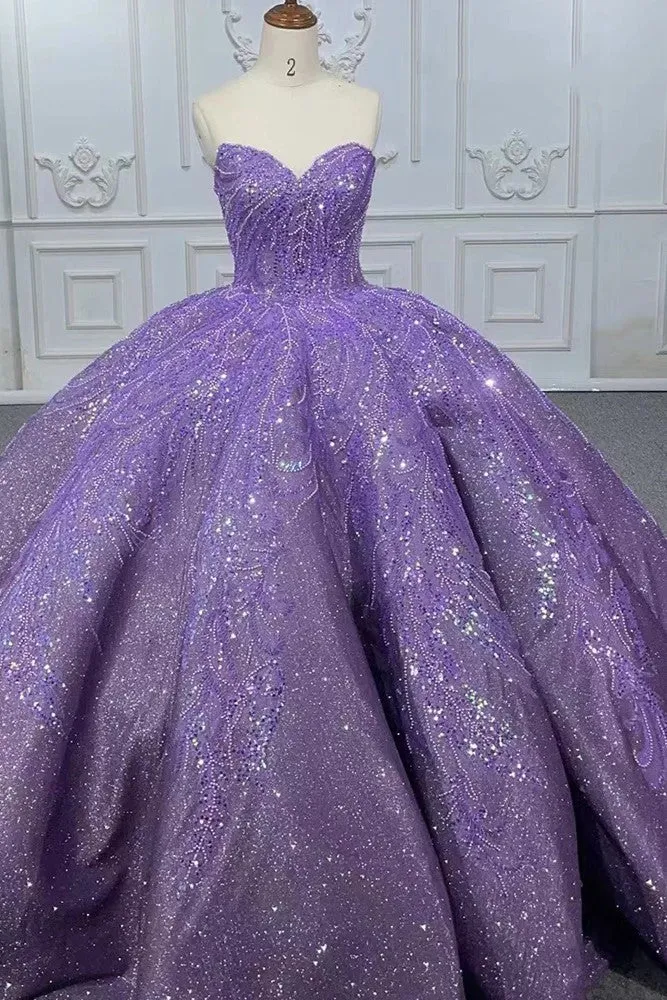 Stylish Sweetheart Evening Dress Beading Ball Gown Sleeveless Prom Dresses
