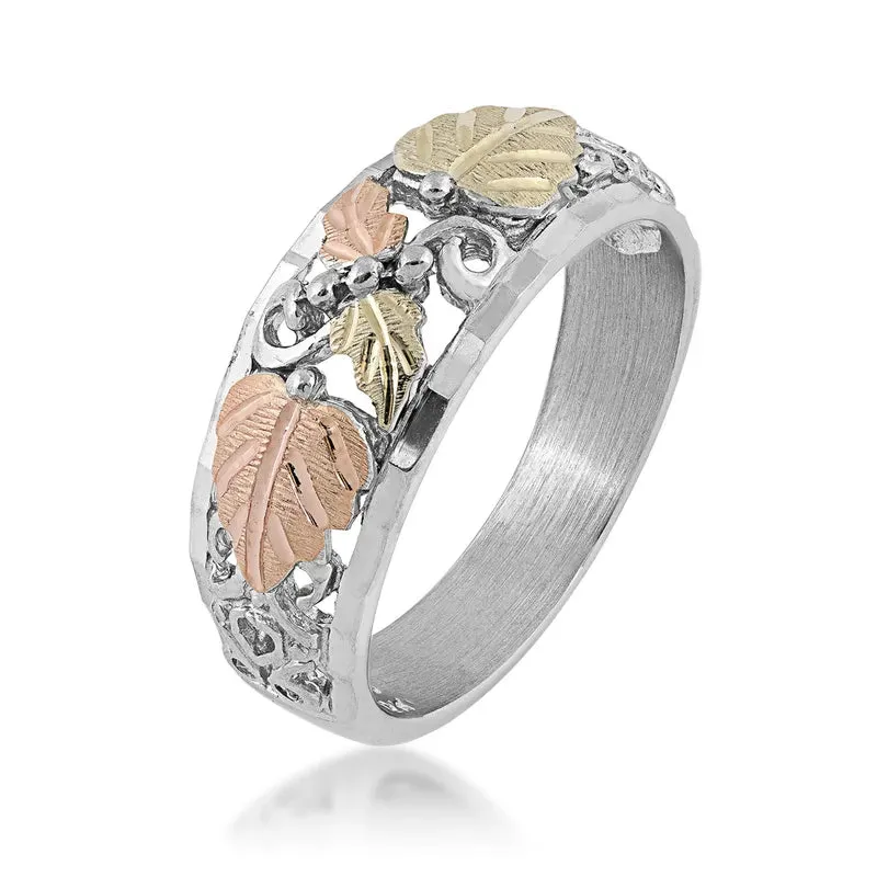 Stylish Vines - Sterling Silver Black Hills Gold Ring