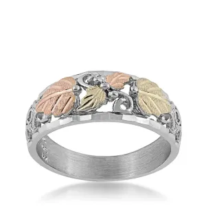 Stylish Vines - Sterling Silver Black Hills Gold Ring