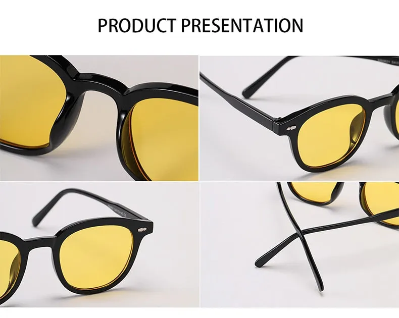 Stylish Vintage Men & Women Round Sunglasses Tint Ocean Lens