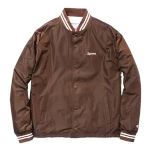 Supreme x Champion Warm Up Jacket Brown