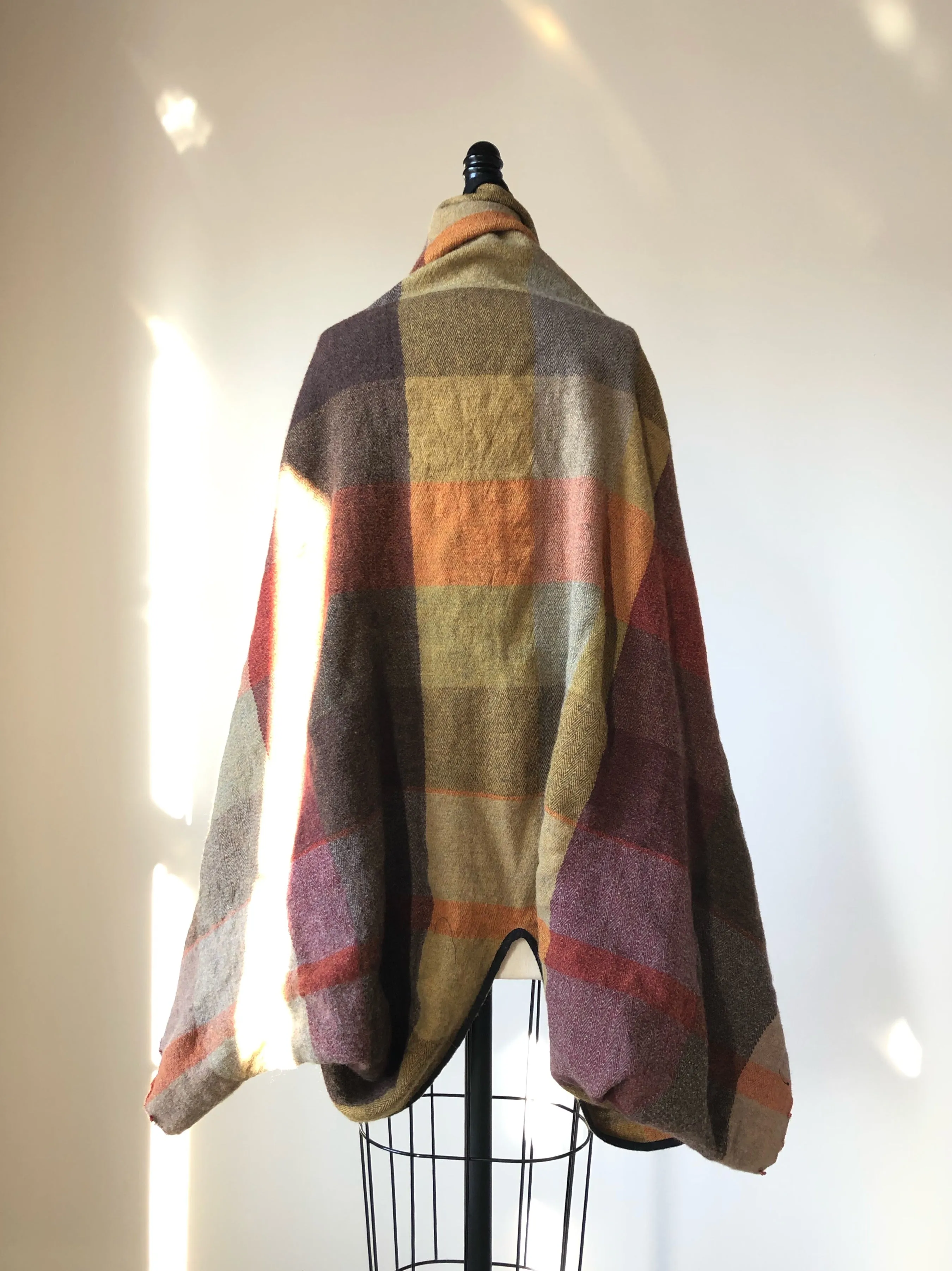 thistle hill herringbone plaid kimono wrap