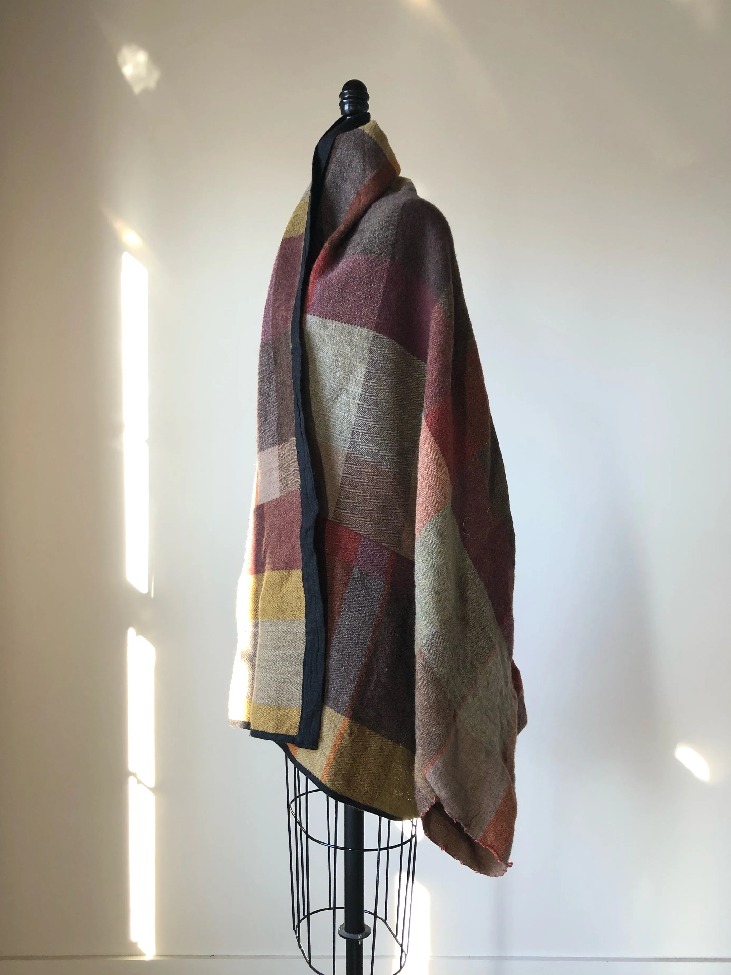 thistle hill herringbone plaid kimono wrap