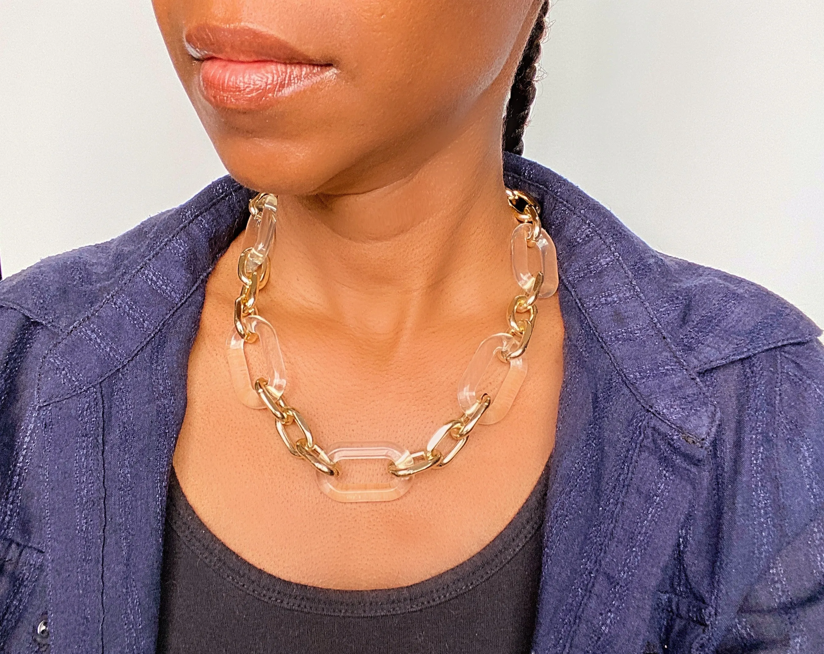 Two Tone Chain Link Necklace