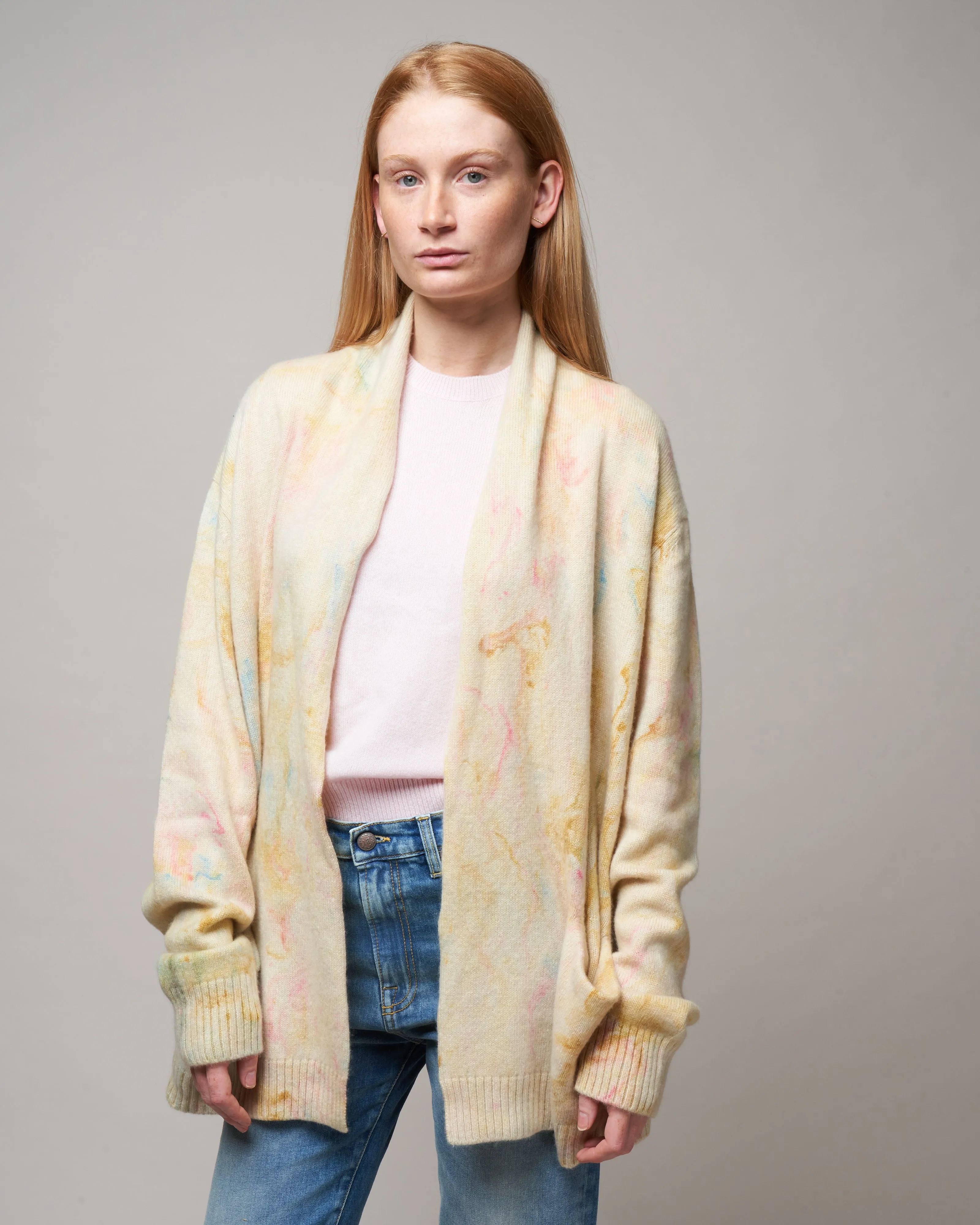 tye dye cardigan bardigan - pink
