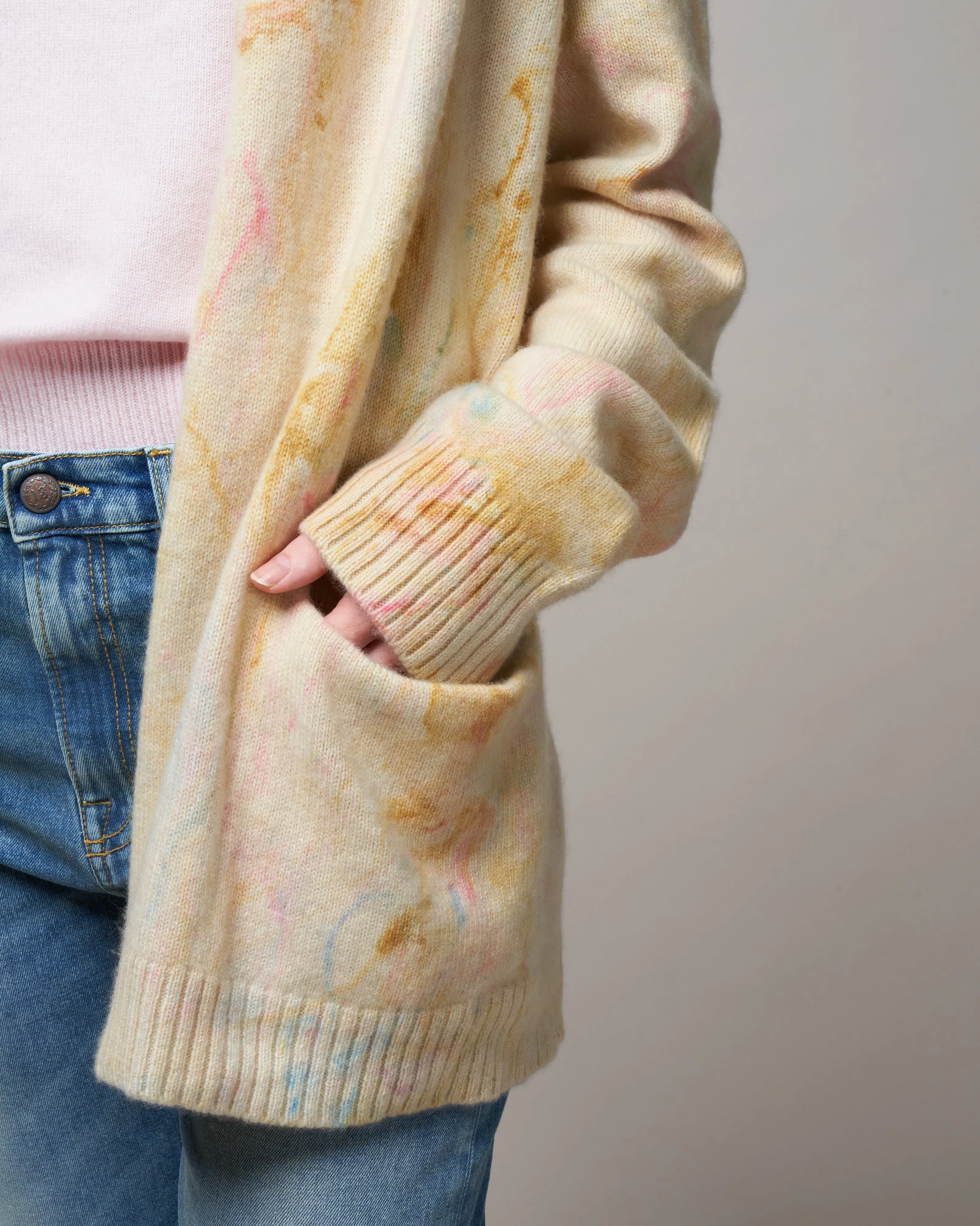 tye dye cardigan bardigan - pink