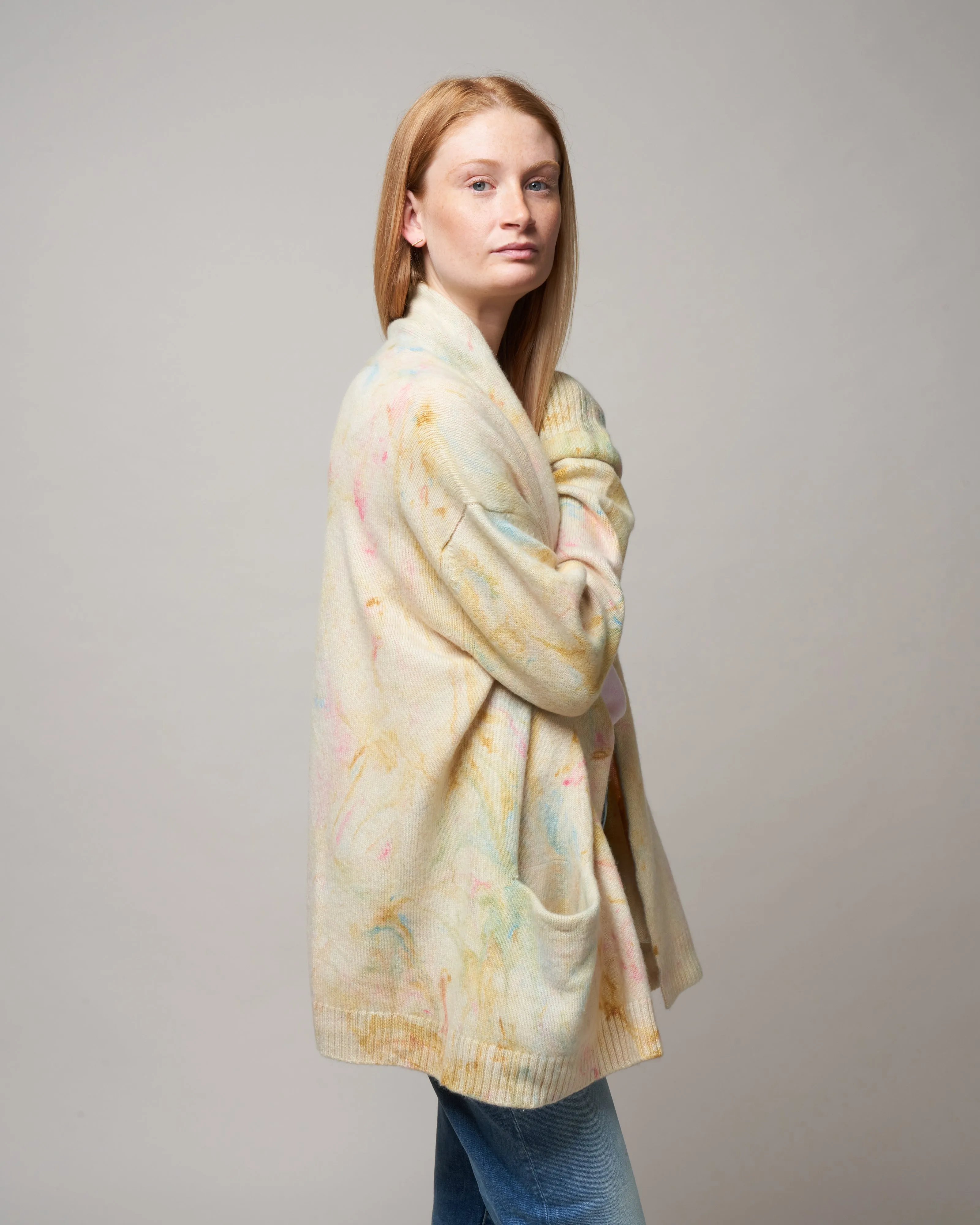 tye dye cardigan bardigan - pink
