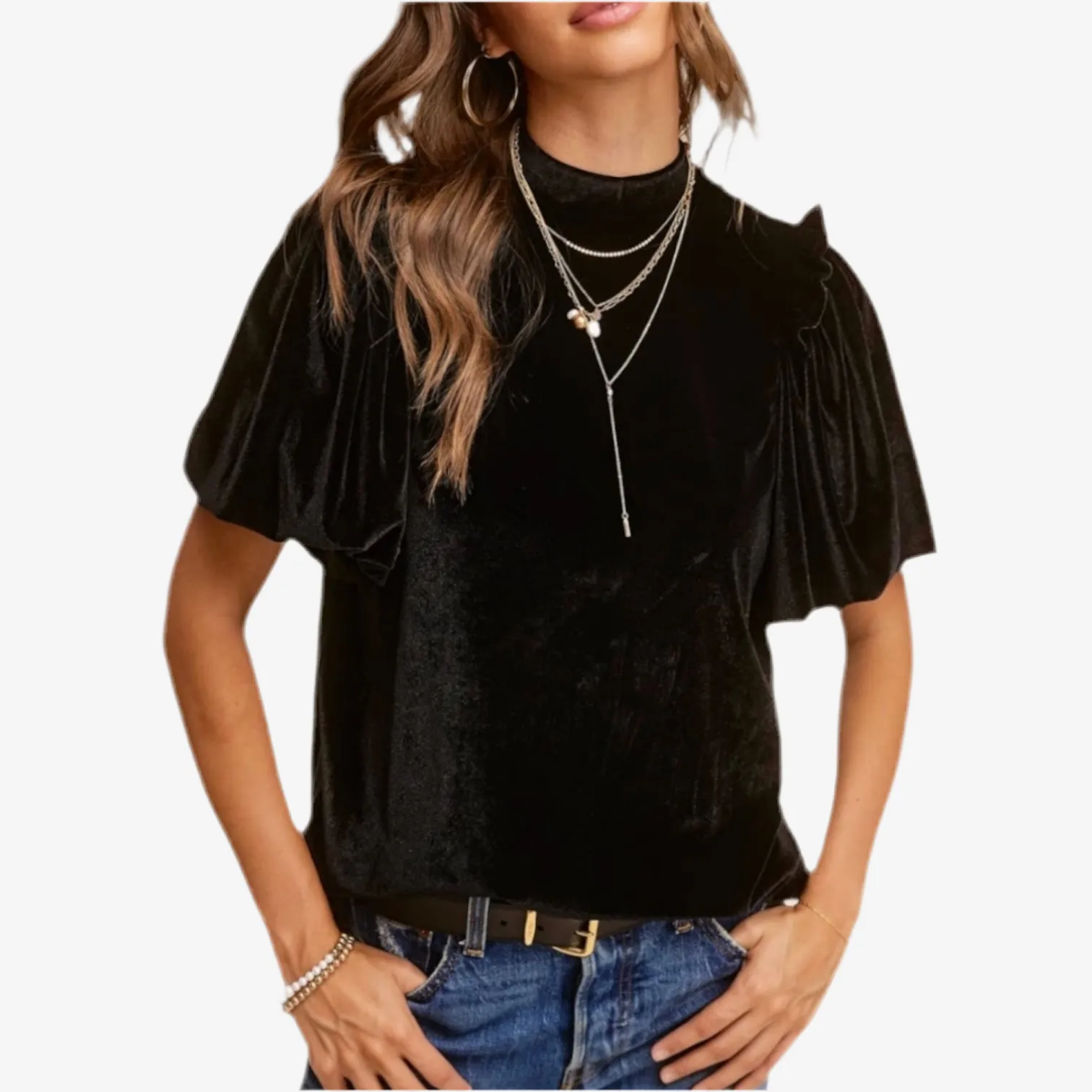 Velvet Whisper Top Jet