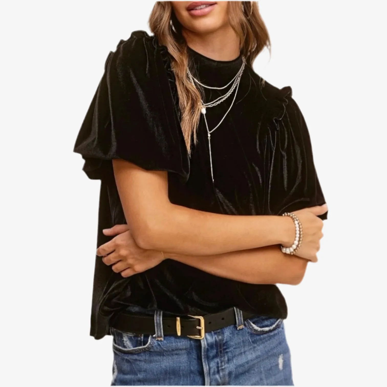 Velvet Whisper Top Jet