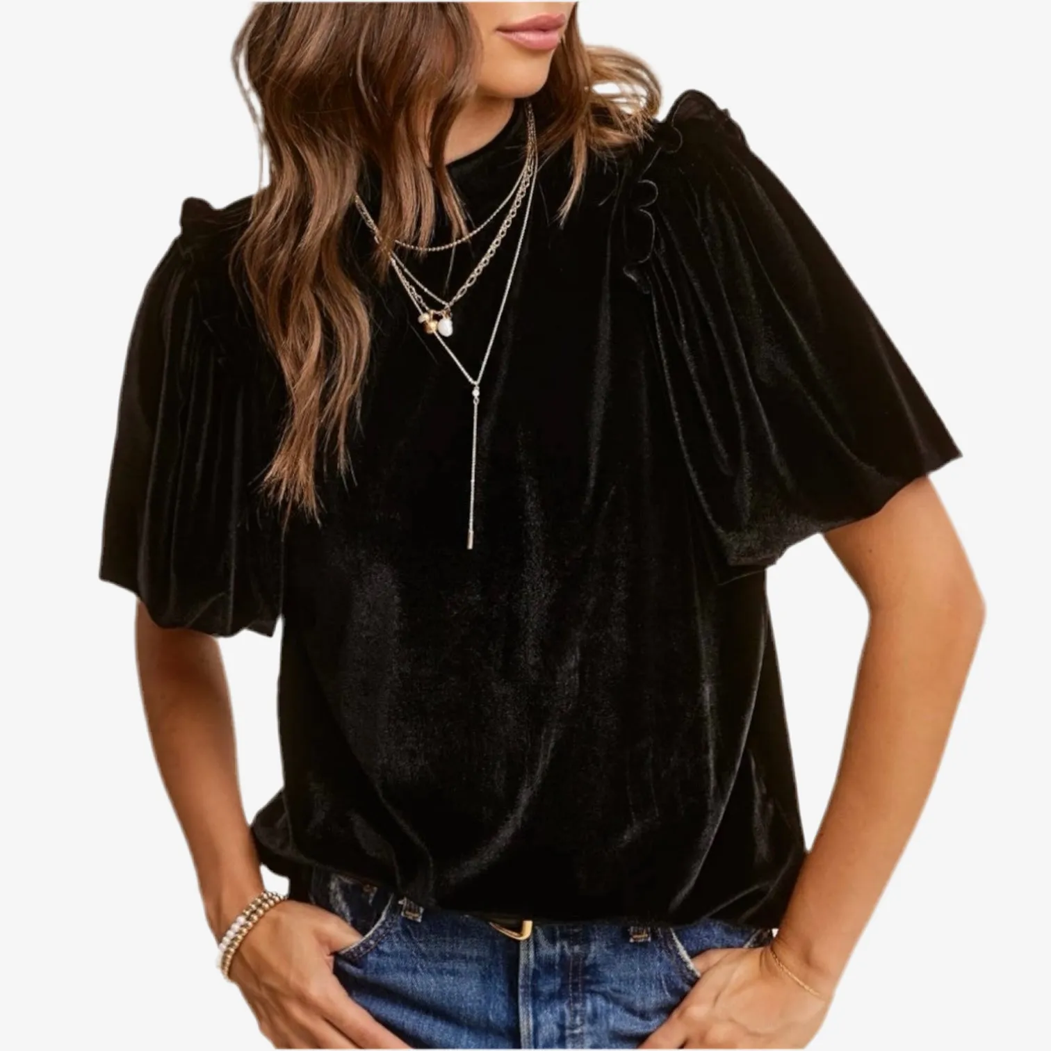 Velvet Whisper Top Jet