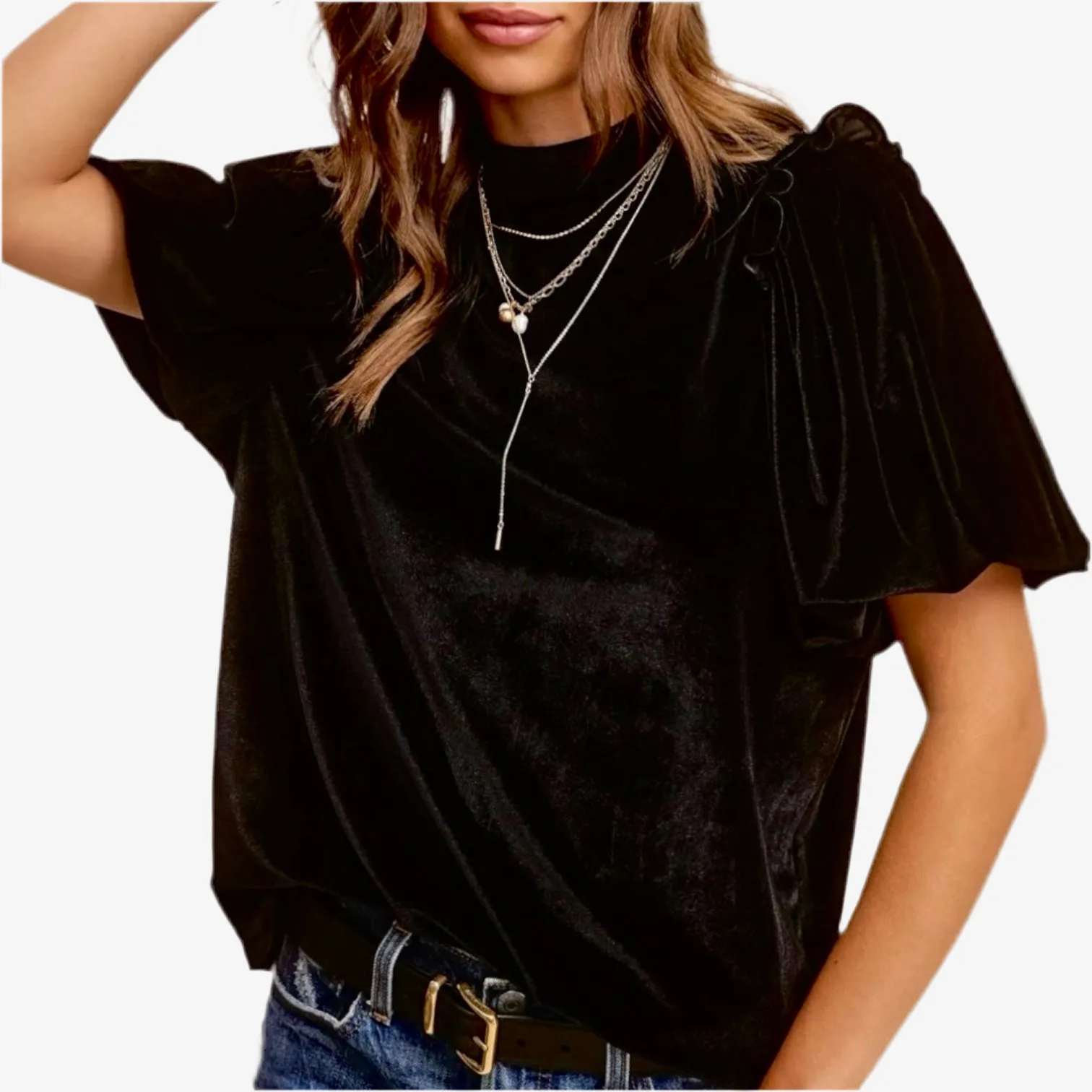 Velvet Whisper Top Jet