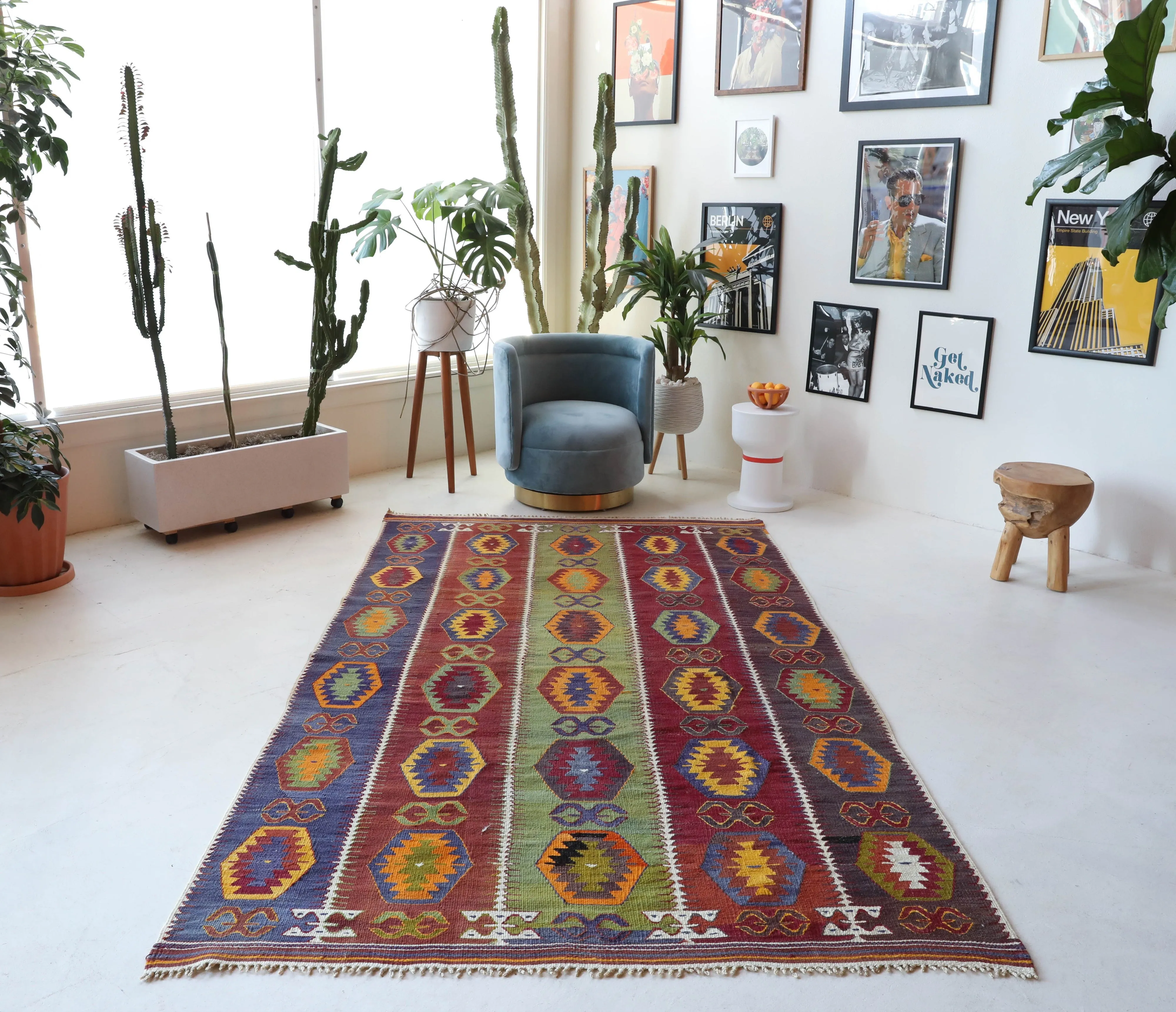 Vintage Antalya Barak Kilim Rug 5'5"x9'3"