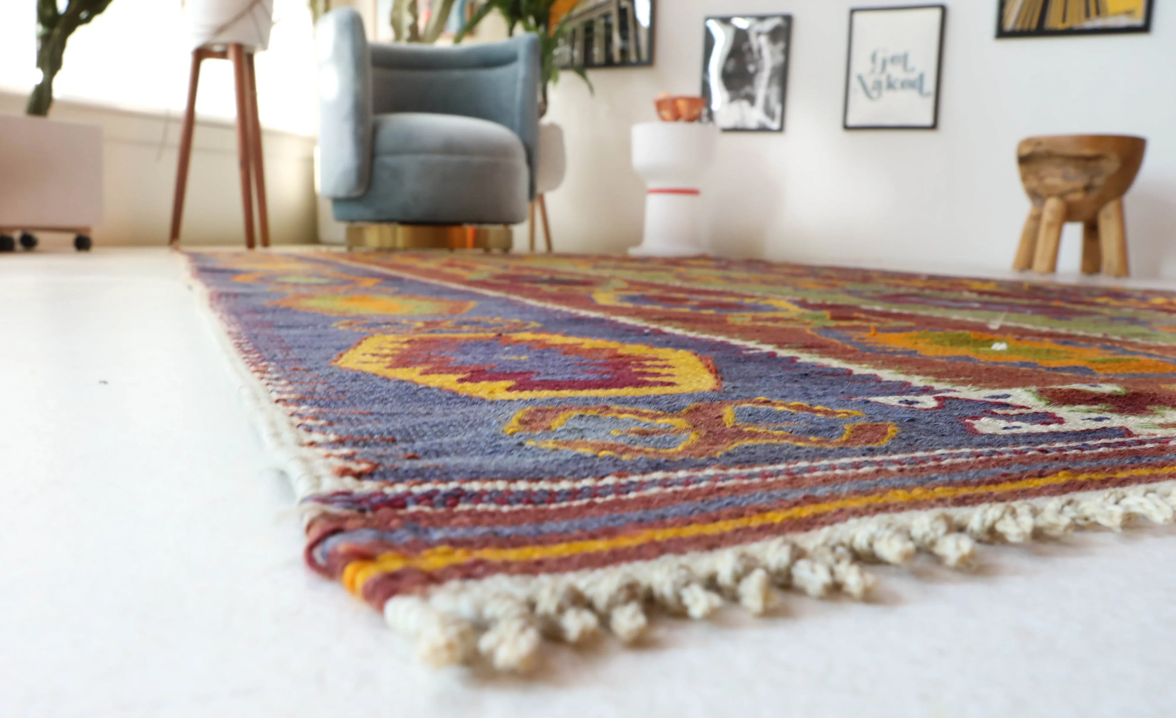 Vintage Antalya Barak Kilim Rug 5'5"x9'3"