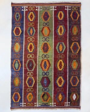 Vintage Antalya Barak Kilim Rug 5'5"x9'3"