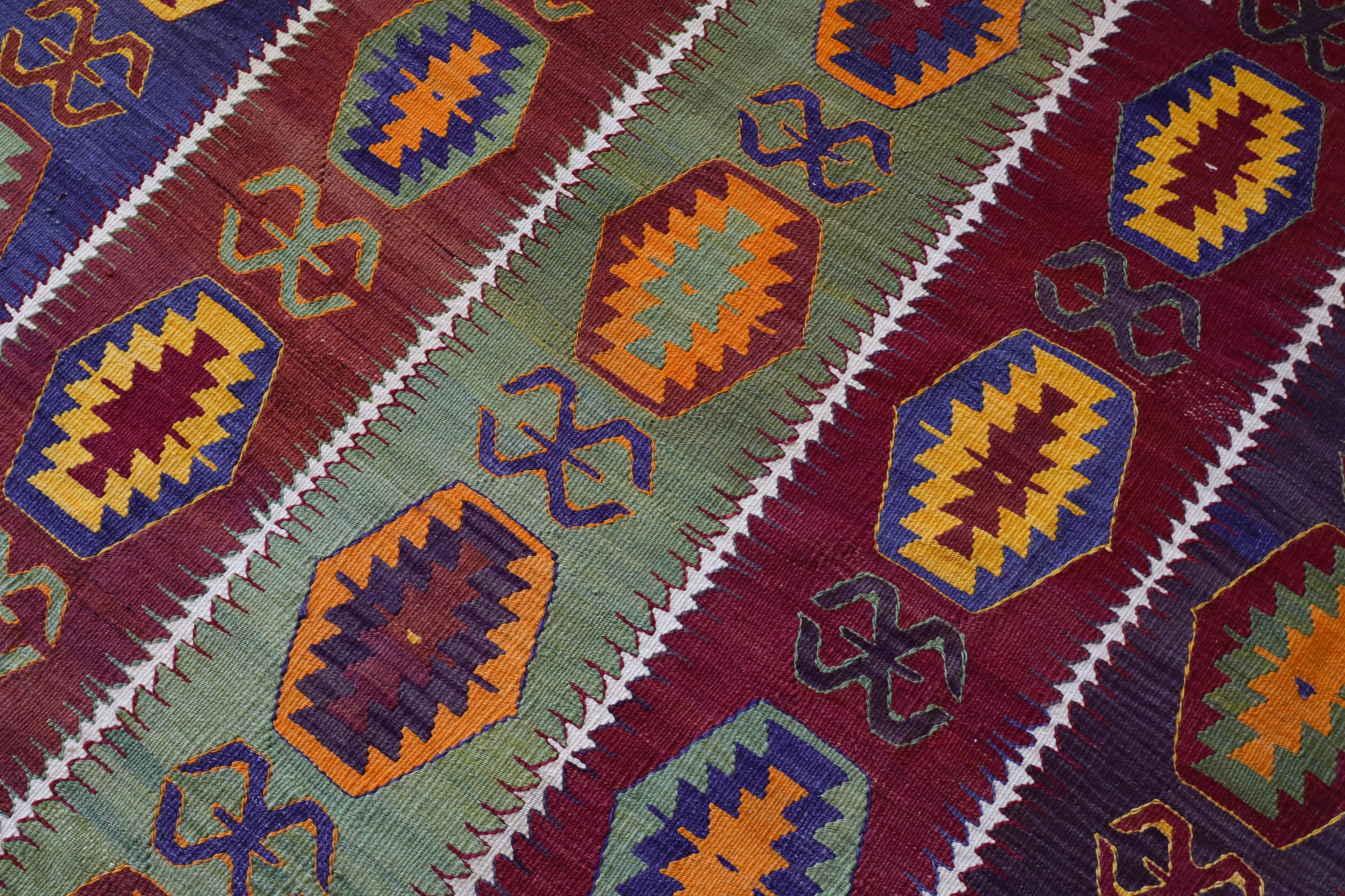 Vintage Antalya Barak Kilim Rug 5'5"x9'3"