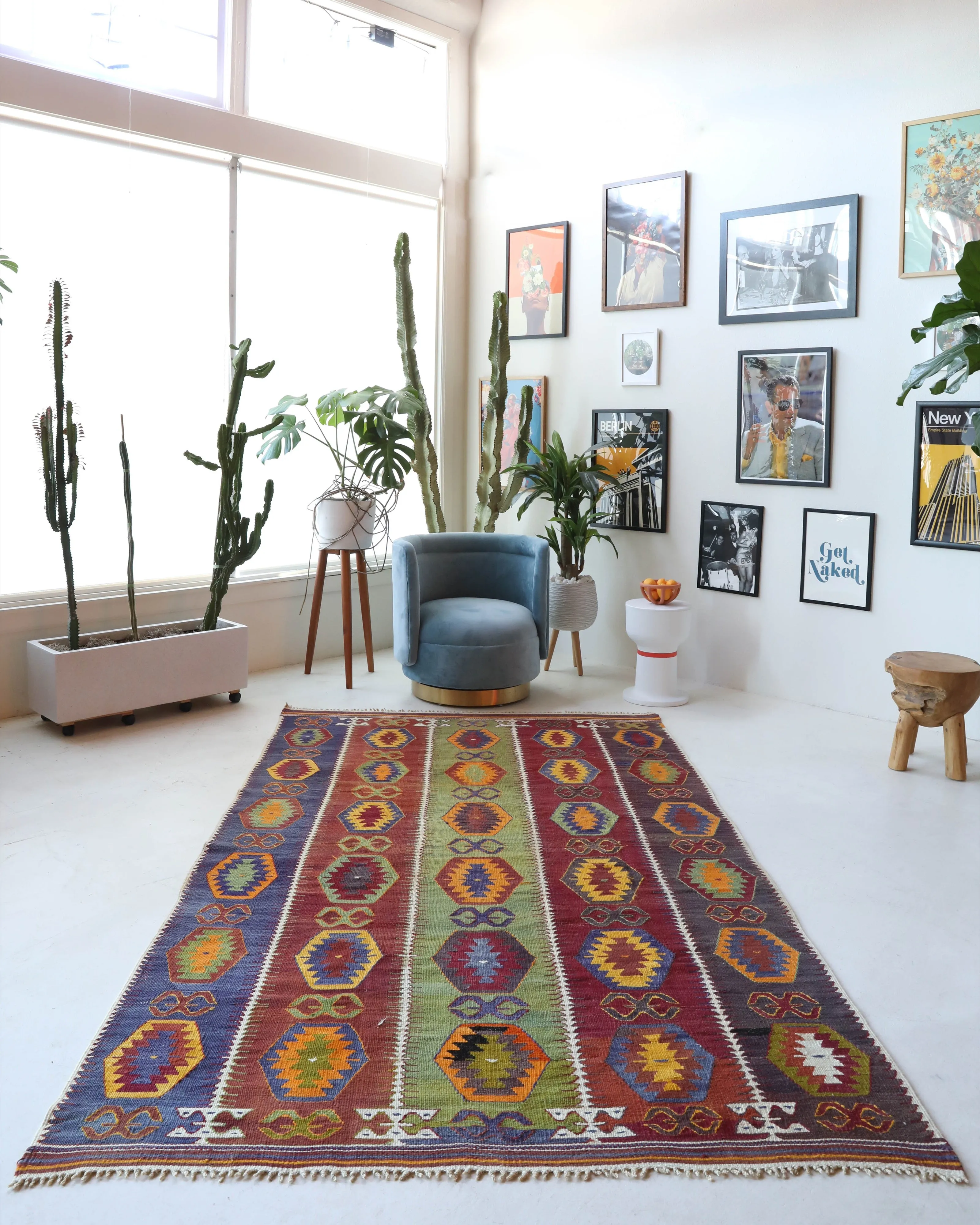 Vintage Antalya Barak Kilim Rug 5'5"x9'3"