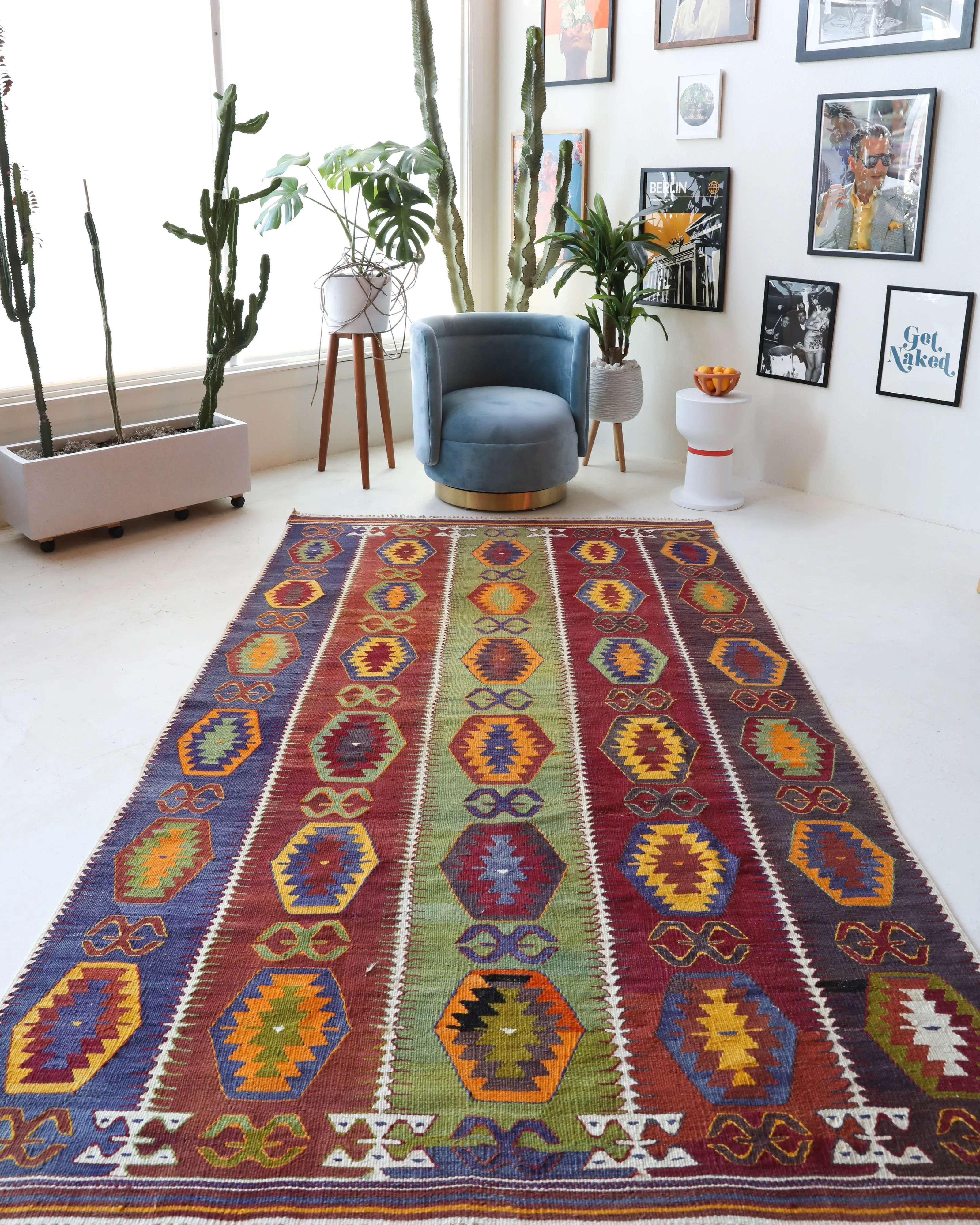 Vintage Antalya Barak Kilim Rug 5'5"x9'3"