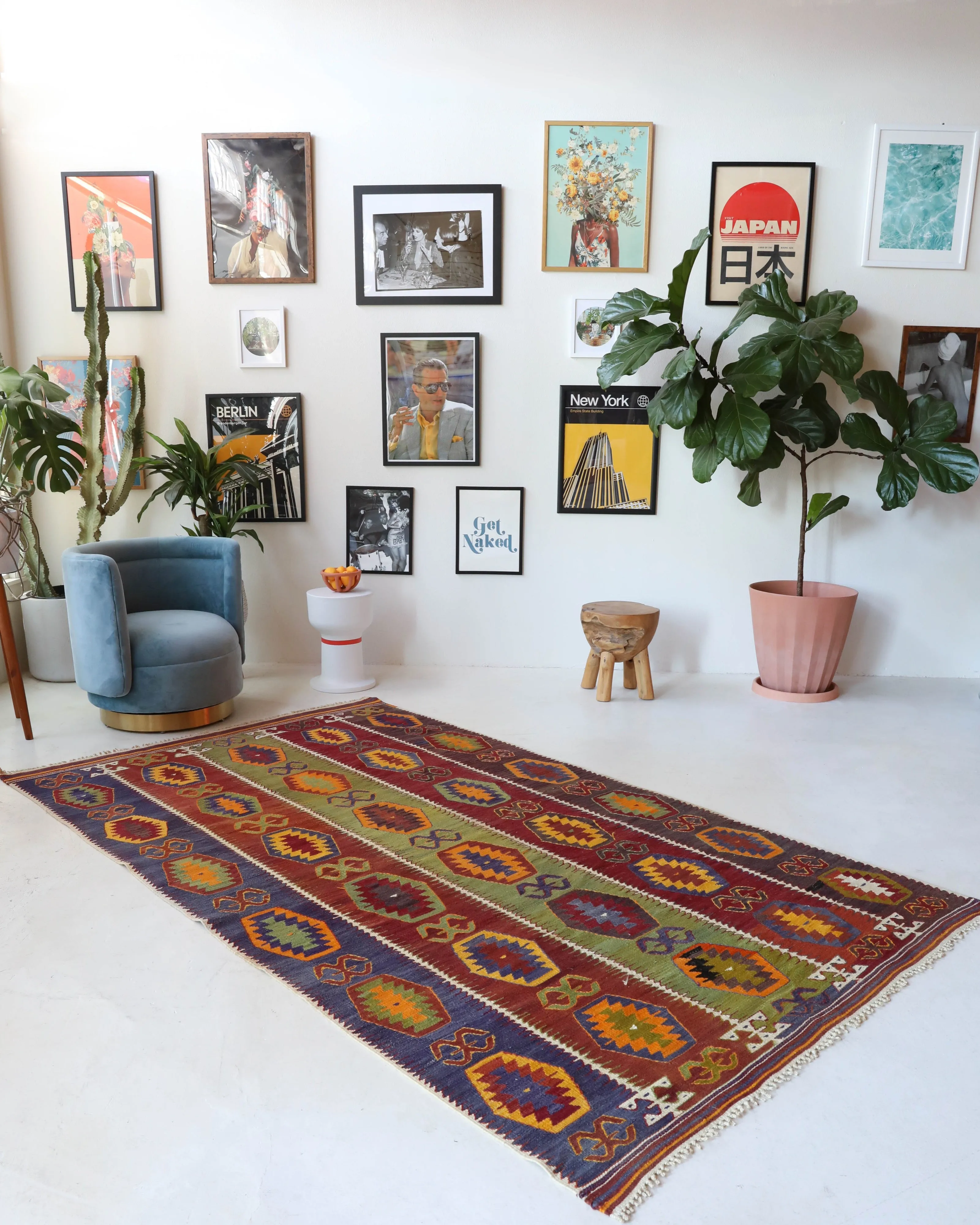 Vintage Antalya Barak Kilim Rug 5'5"x9'3"
