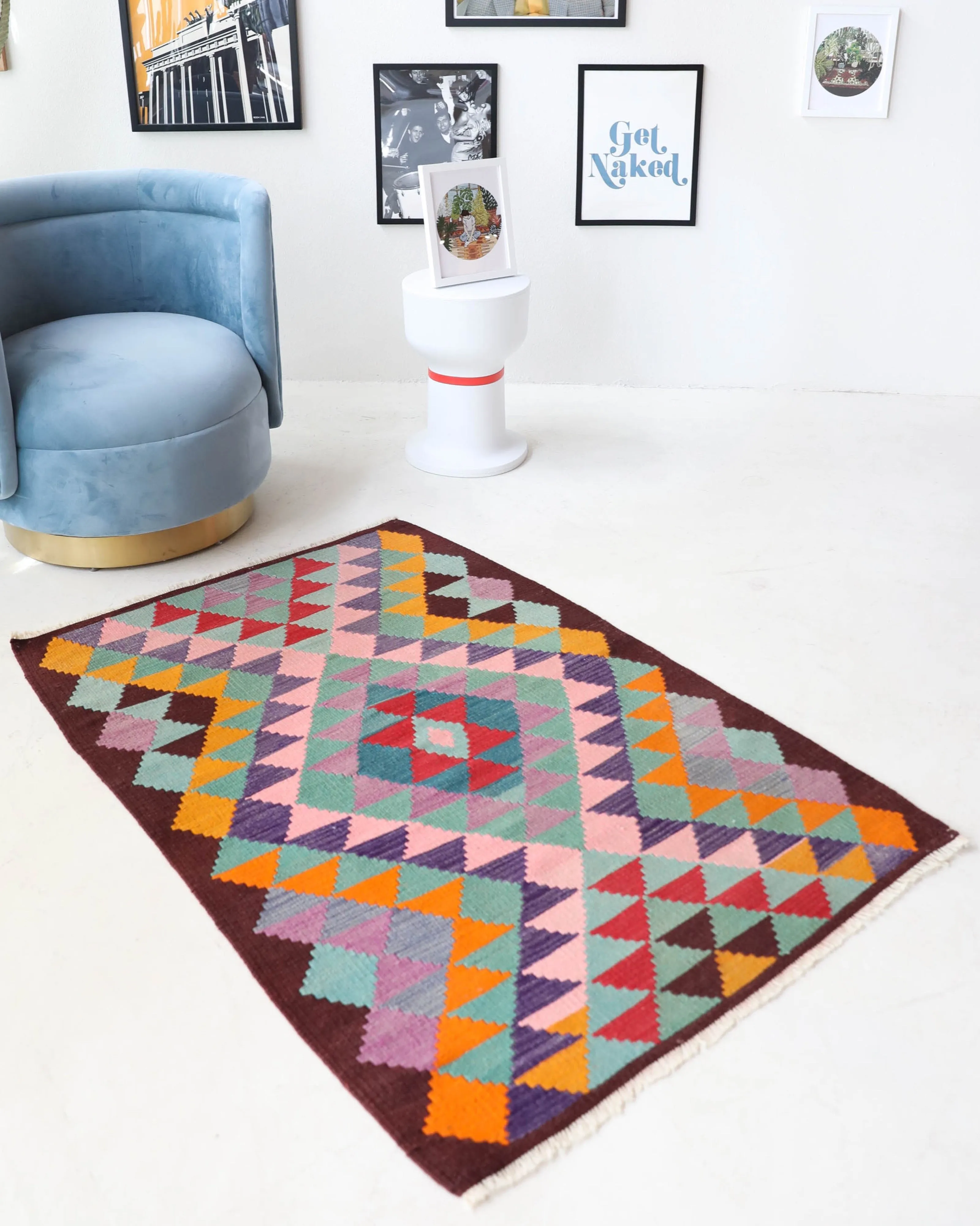 Vintage Antalya Kilim Rug 3'3"x4'9"