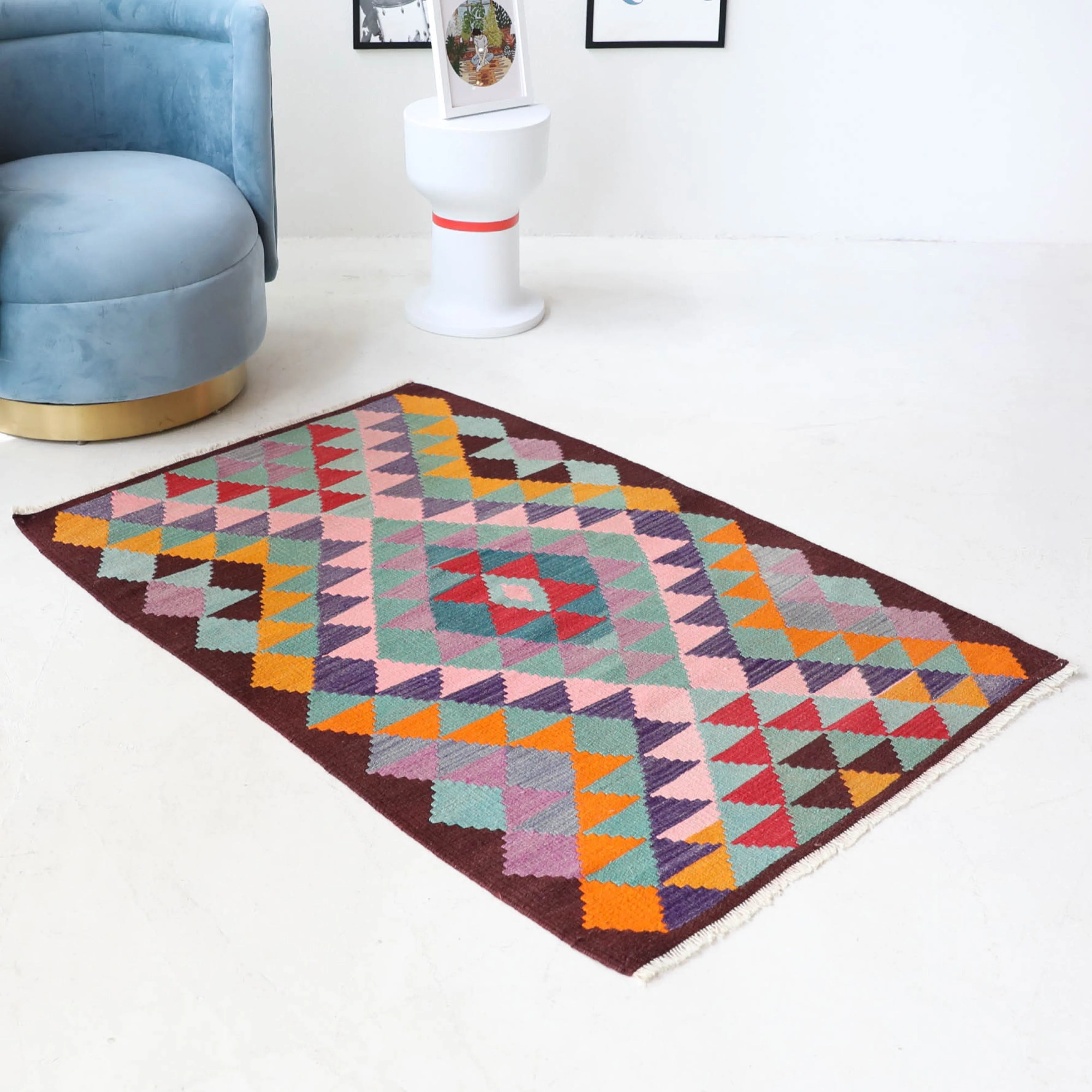 Vintage Antalya Kilim Rug 3'3"x4'9"
