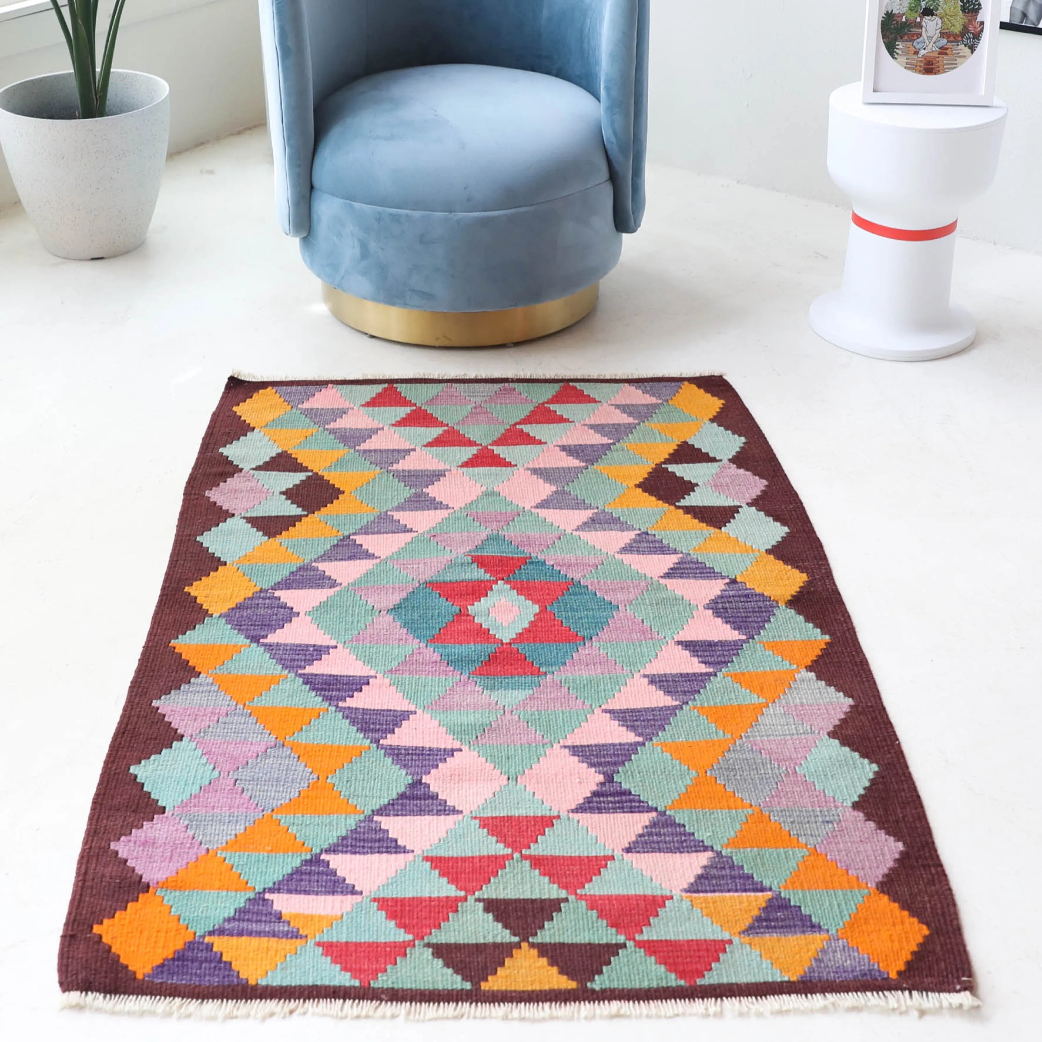 Vintage Antalya Kilim Rug 3'3"x4'9"