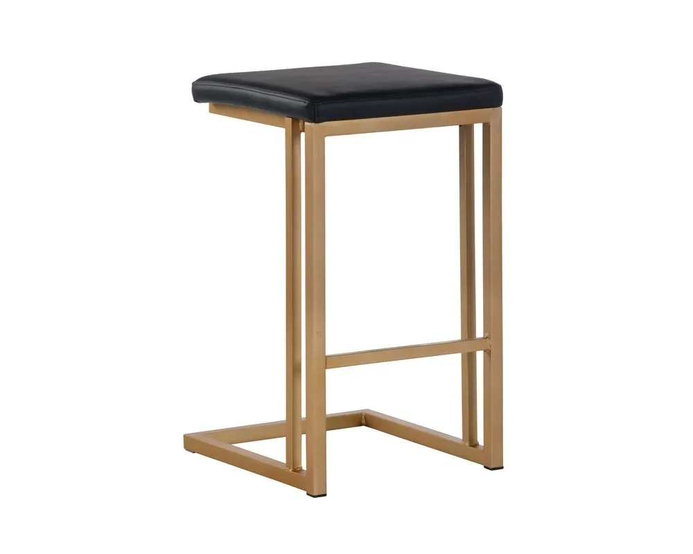 Walton Bar & Counter Stool (Set of 2) Champagne Gold Bases & Onyx Upholstery! Sturdy & Stylish! Retails $330 