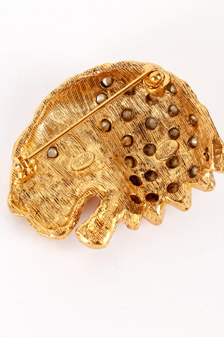 Warm Crystal Lion Head Brooch