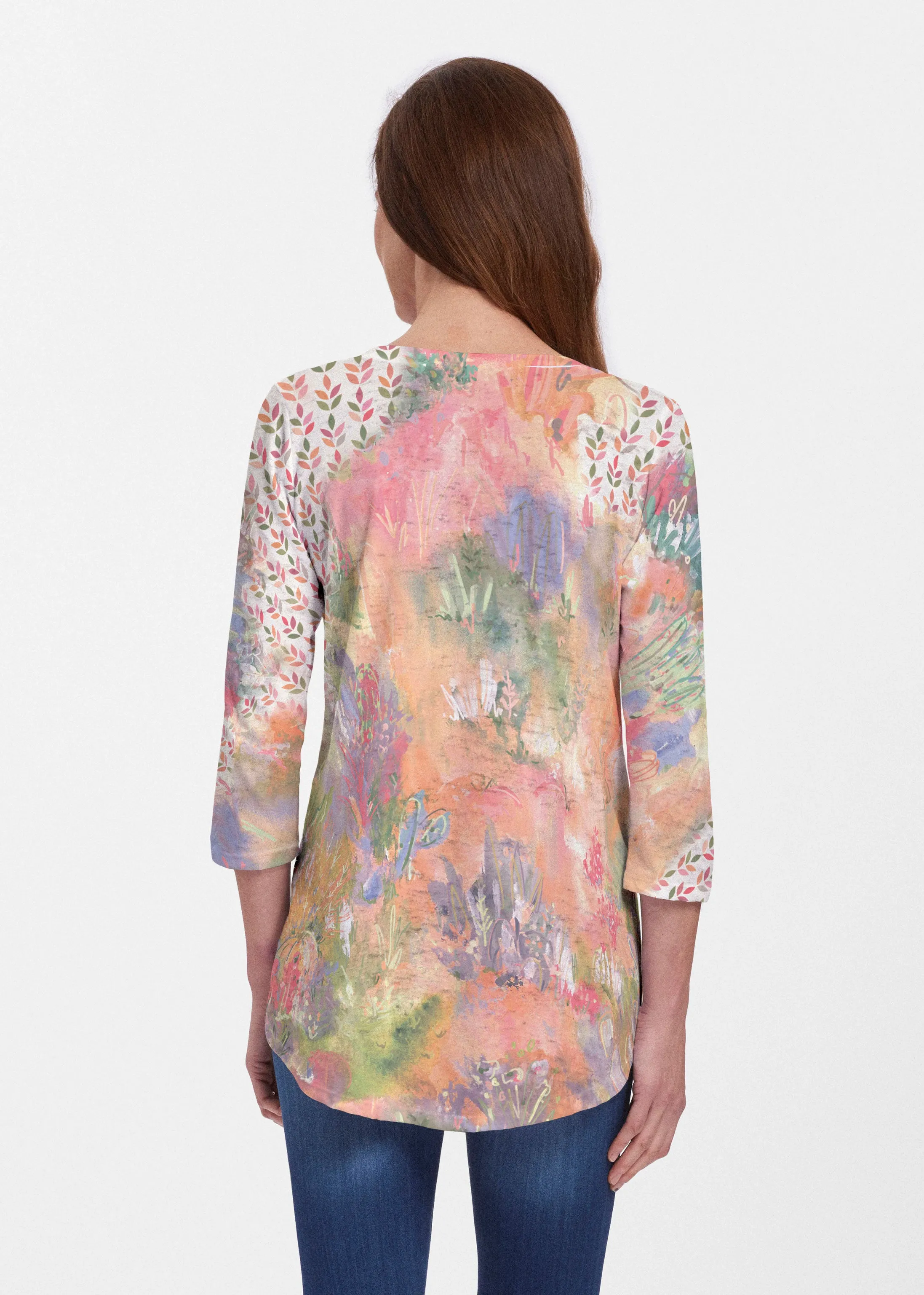 Warm Desert Vibes (17248) ~ V-neck Flowy Tunic