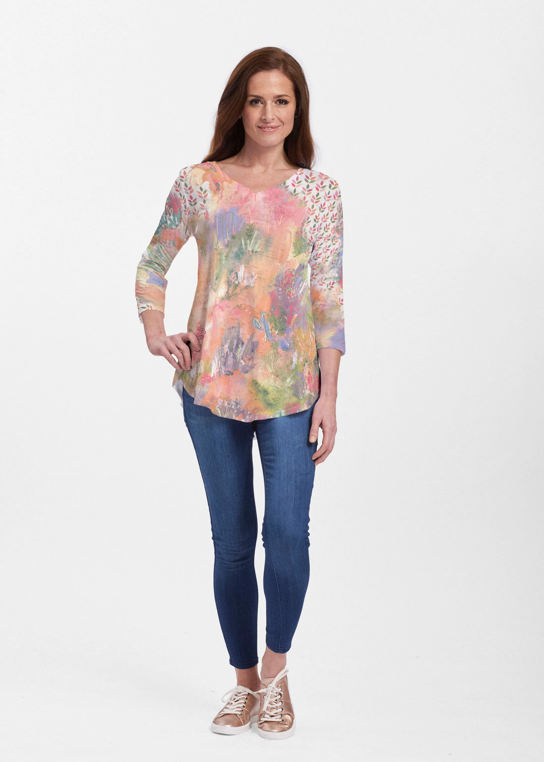 Warm Desert Vibes (17248) ~ V-neck Flowy Tunic