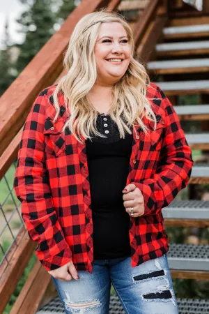 Warm Me Up Button Up Jacket- Buffalo Plaid