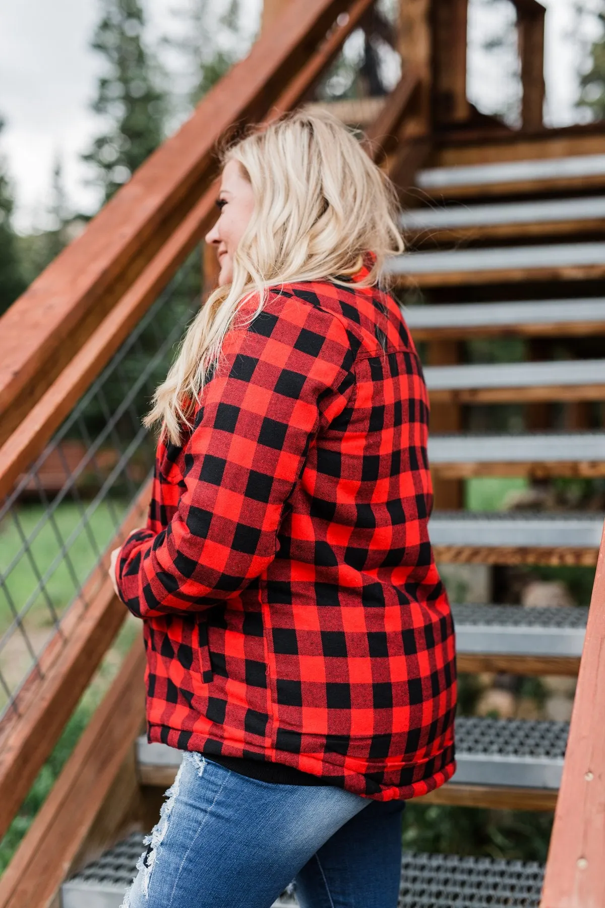 Warm Me Up Button Up Jacket- Buffalo Plaid