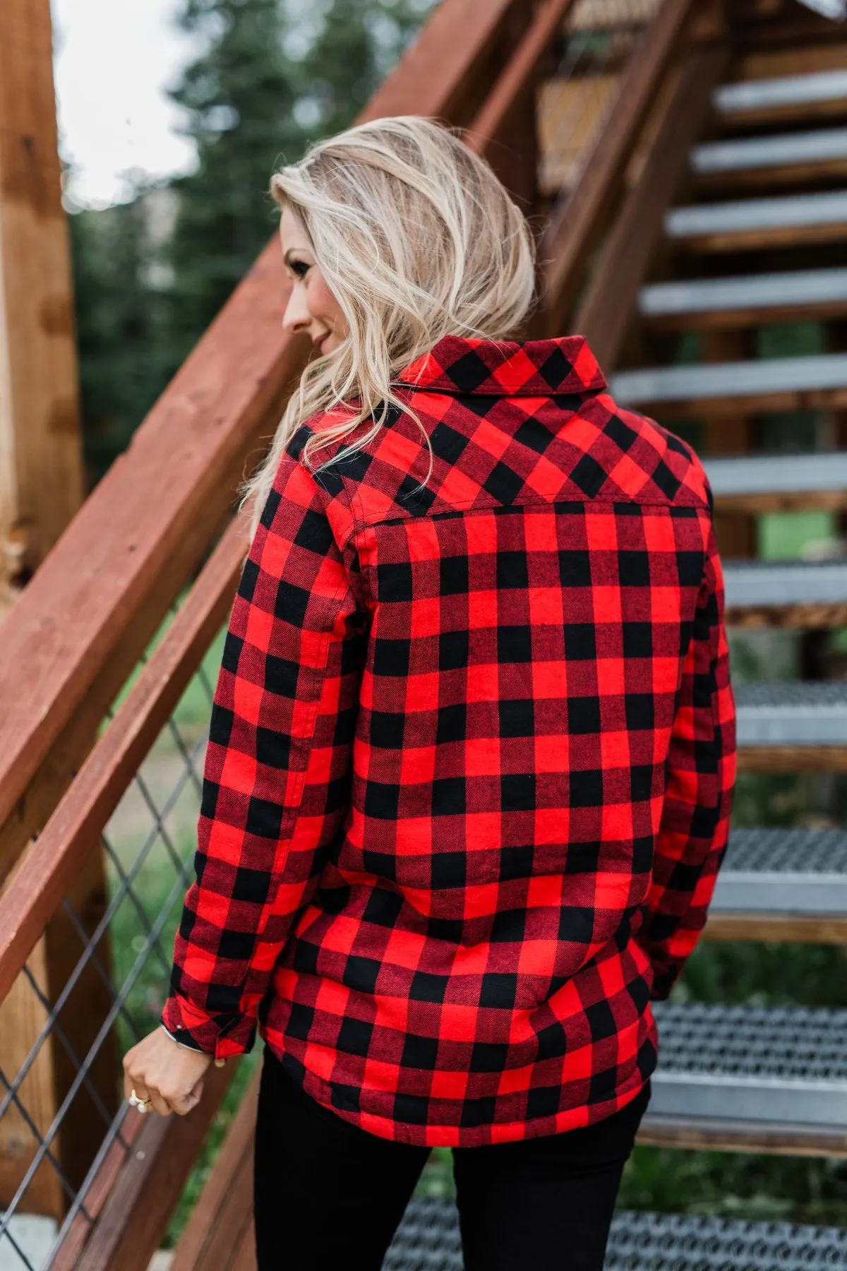 Warm Me Up Button Up Jacket- Buffalo Plaid