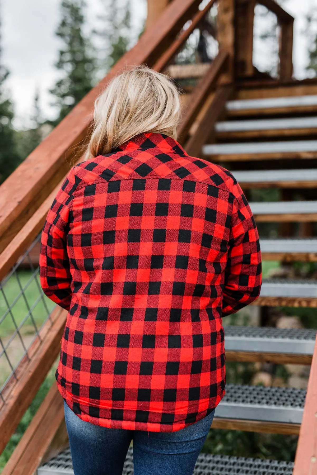Warm Me Up Button Up Jacket- Buffalo Plaid