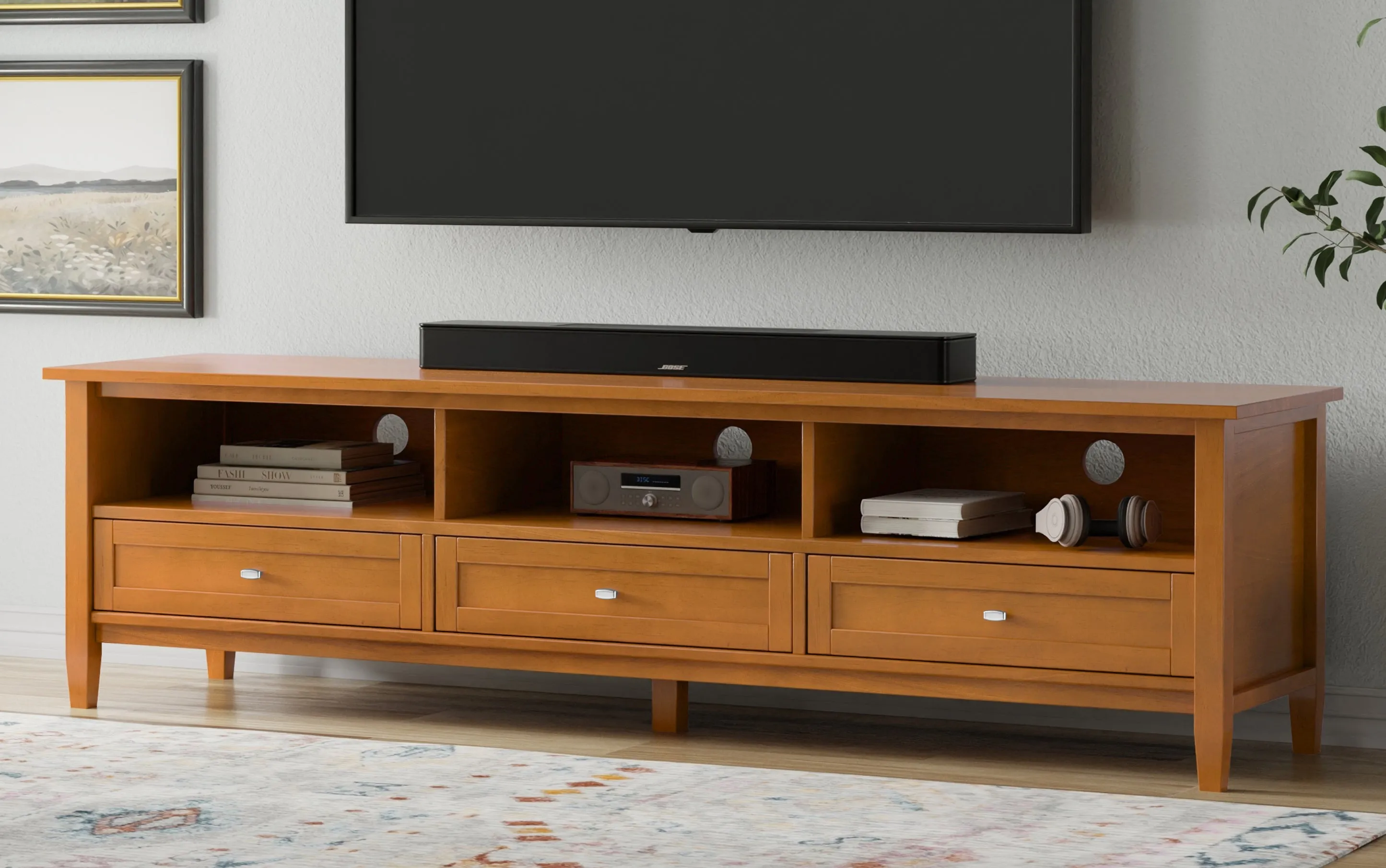 Warm Shaker 72 inch Low TV Media Stand