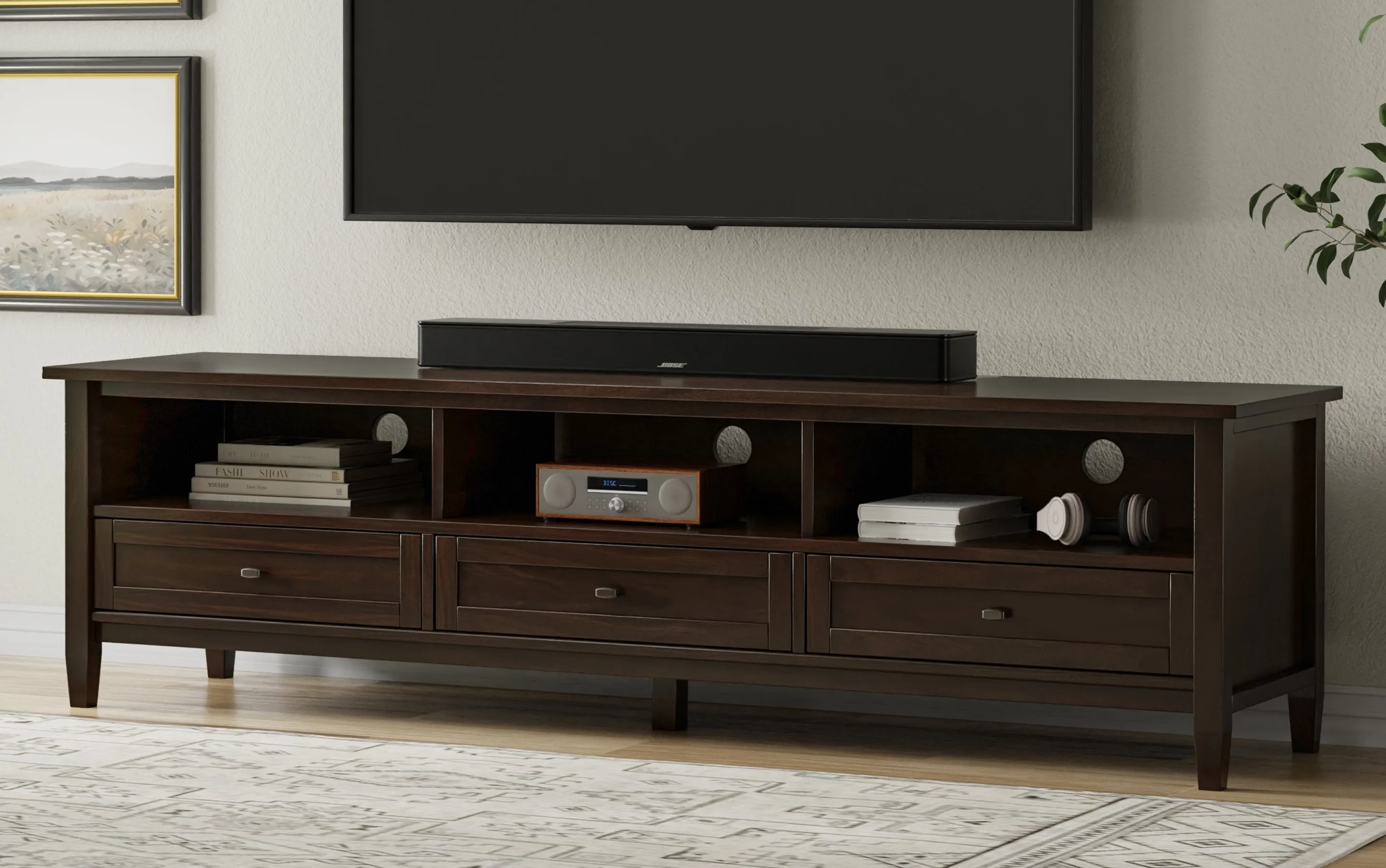 Warm Shaker 72 inch Low TV Media Stand
