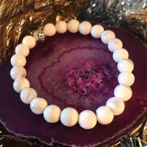 White Agate Genuine Crystal Crystal Bracelet
