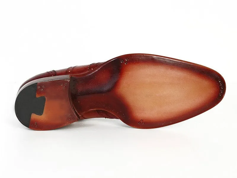 Wingtip Oxfords Bordeaux & Camel, Handmade to order.