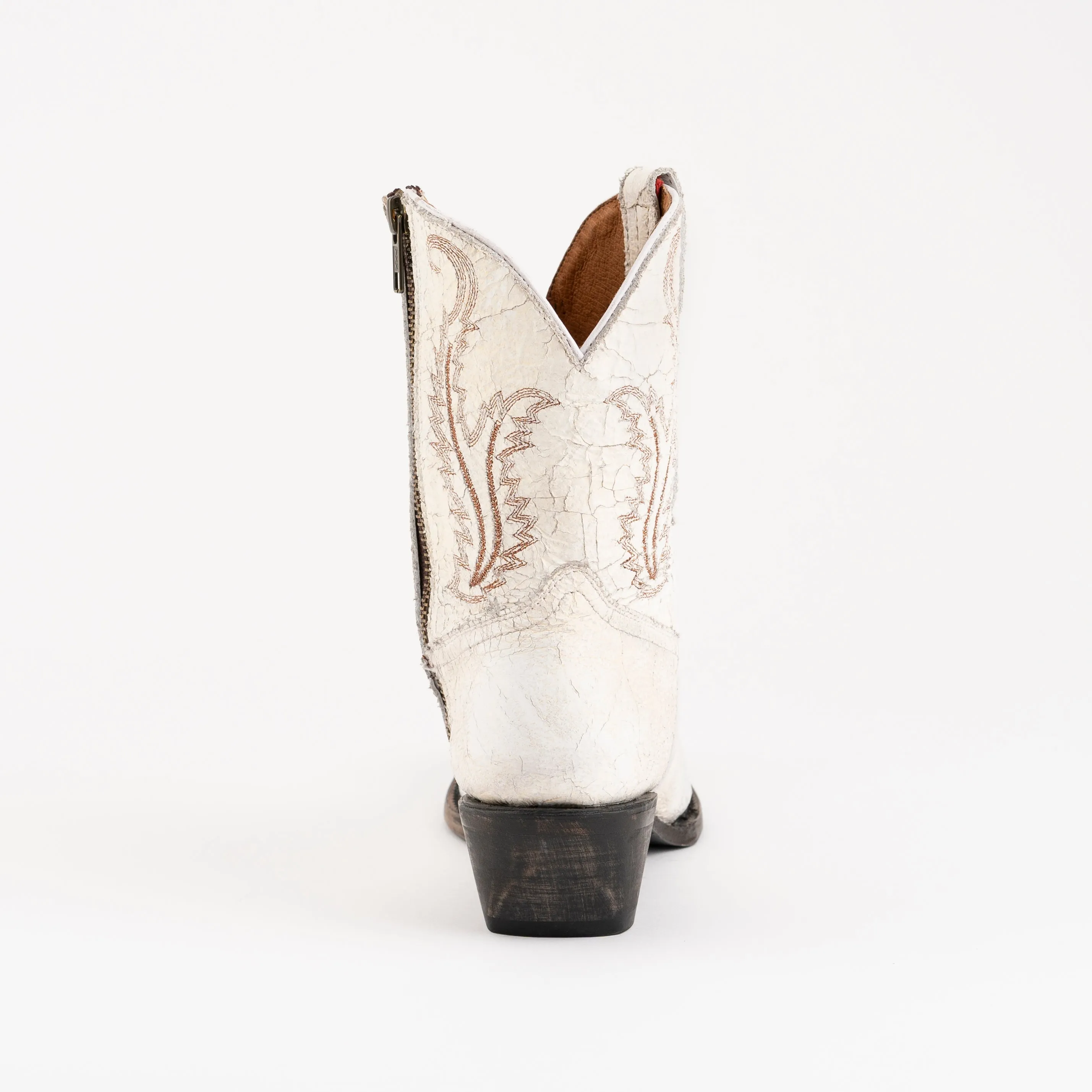 Women's Ferrini Molly Leather Booties Handcrafted White