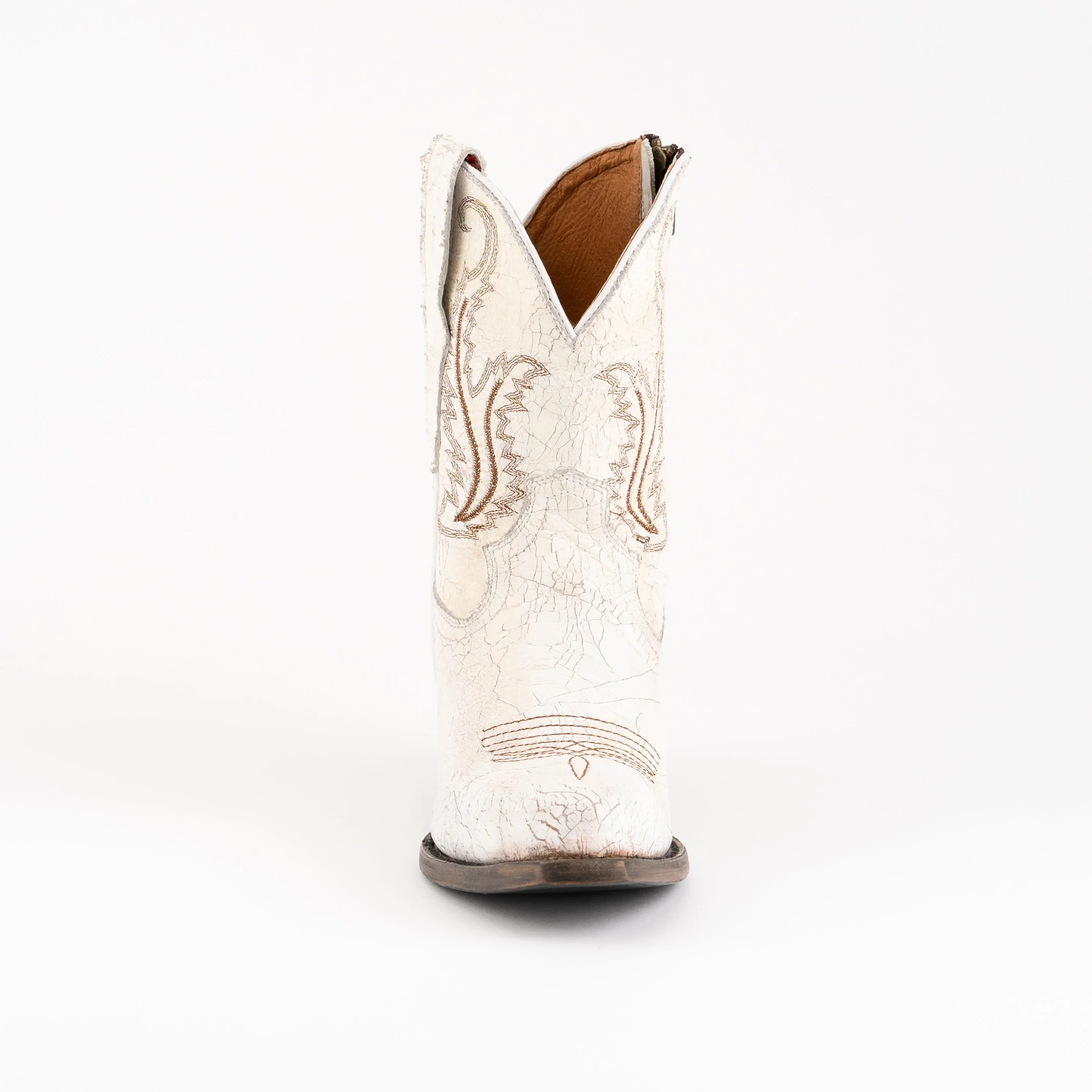 Women's Ferrini Molly Leather Booties Handcrafted White