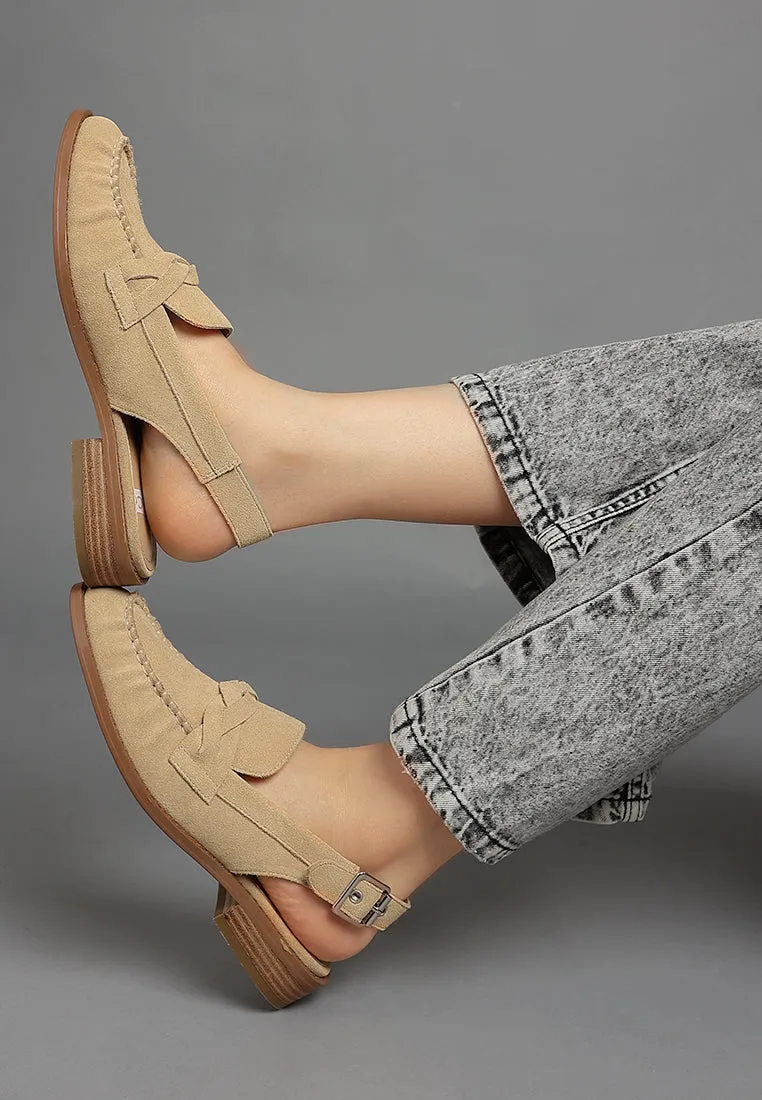Woven Strap Slingback Loafers By Ruw