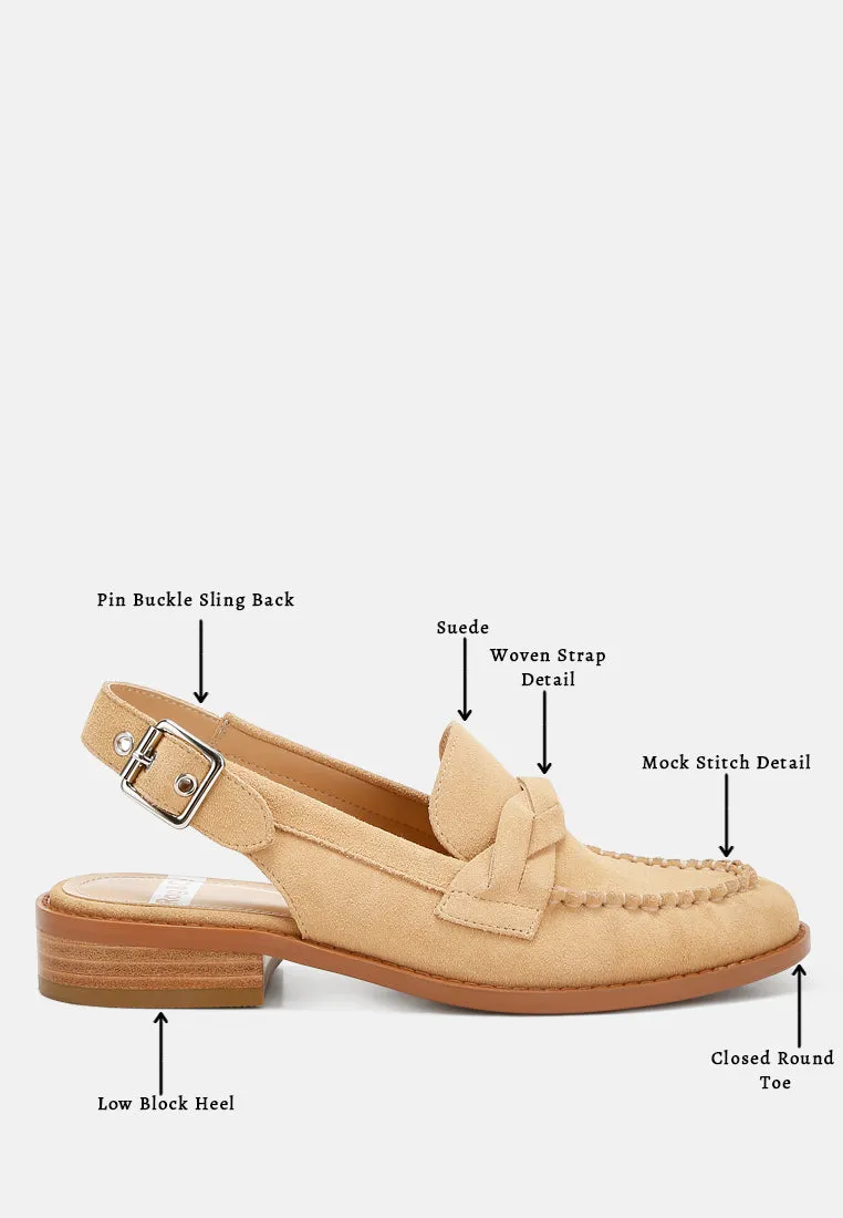 Woven Strap Slingback Loafers By Ruw