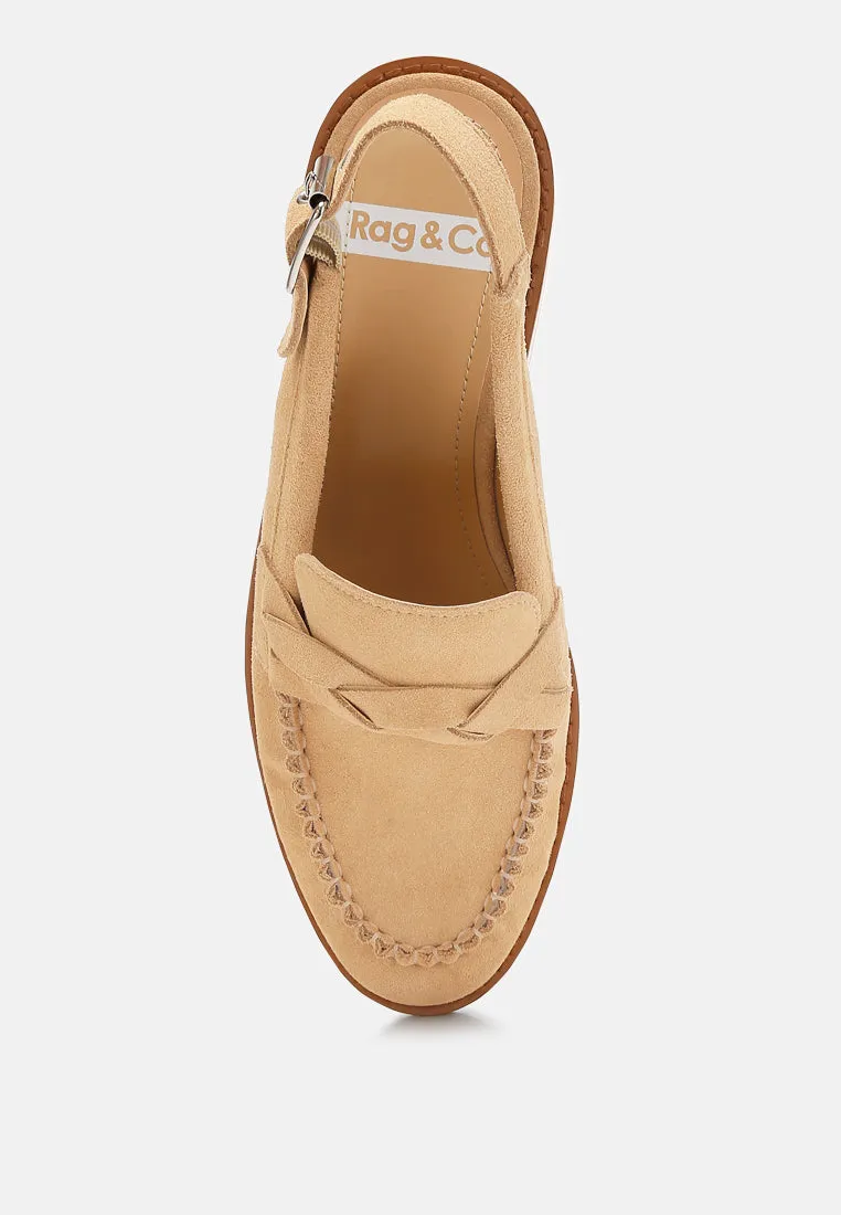 Woven Strap Slingback Loafers By Ruw