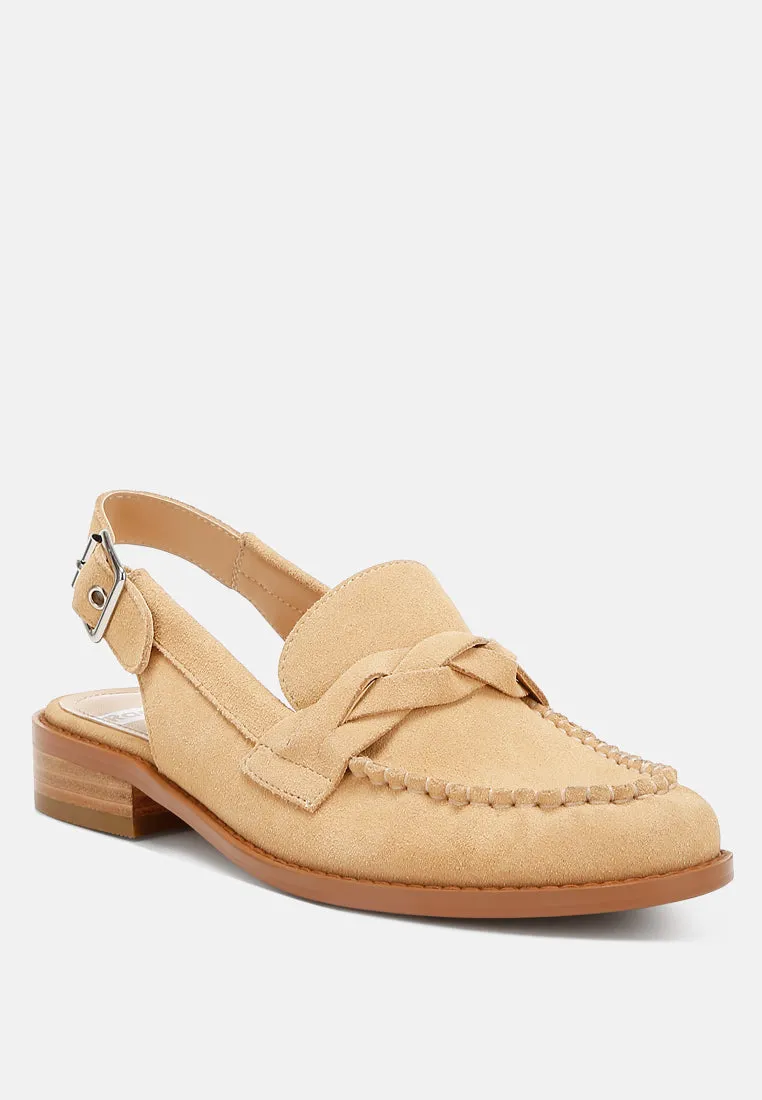 Woven Strap Slingback Loafers By Ruw