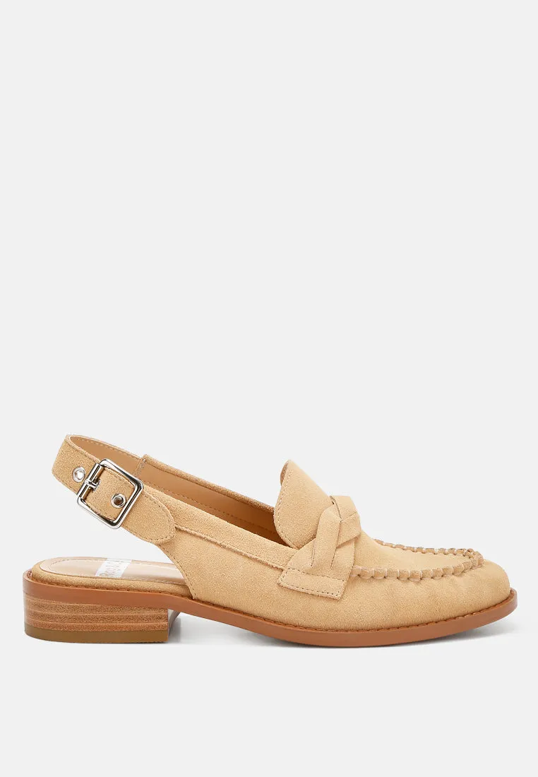 Woven Strap Slingback Loafers By Ruw