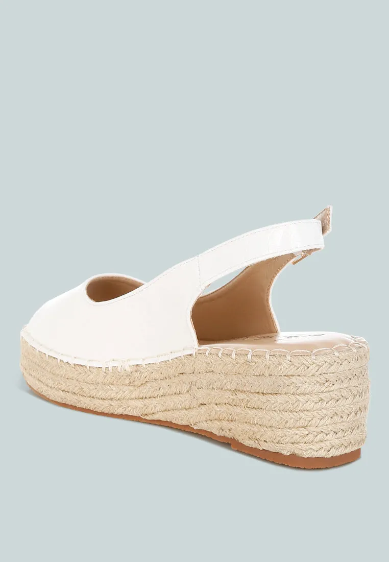 Yarael Croco Peep Toe Wedges
